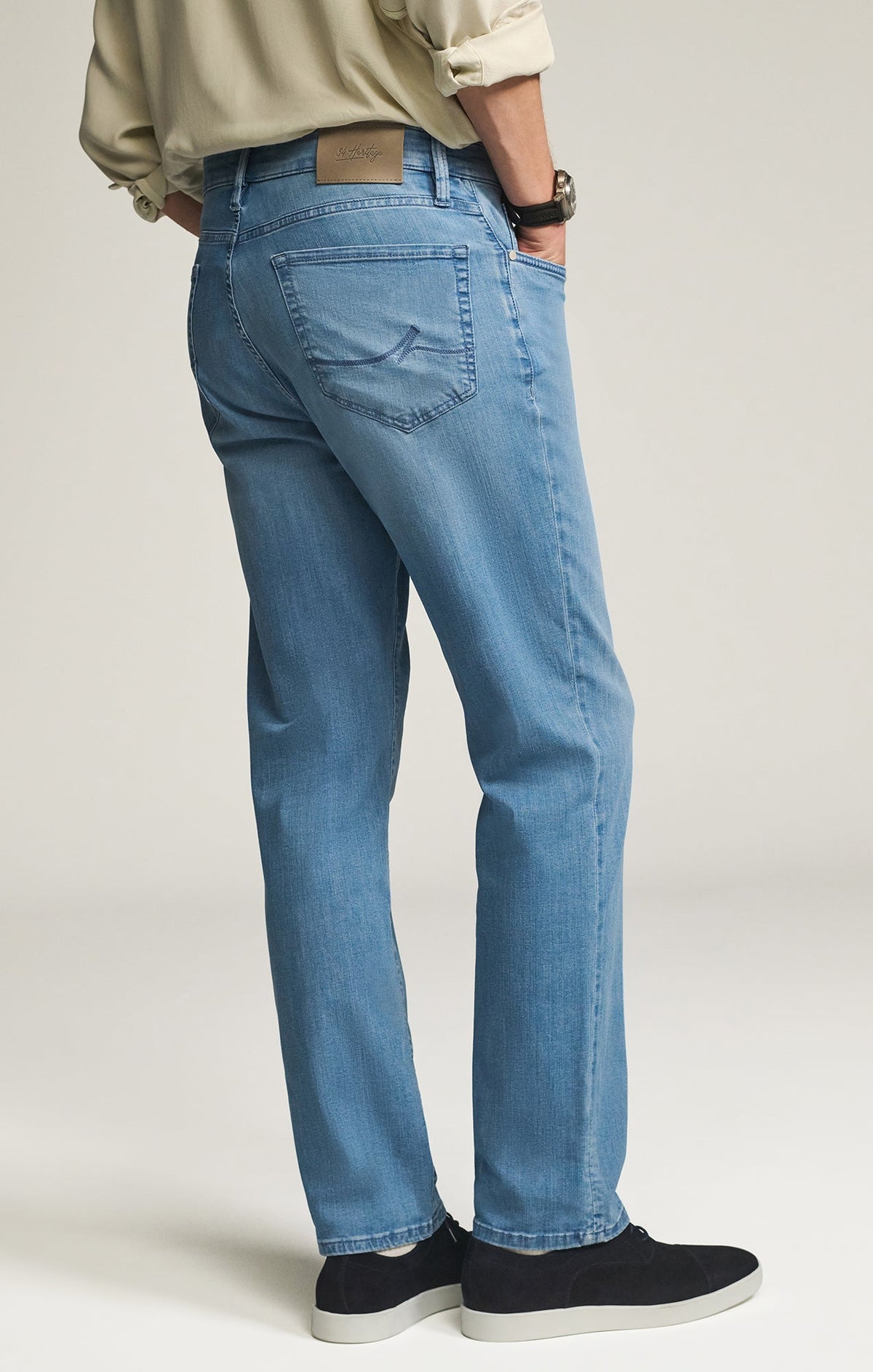 Charisma Relaxed Straight Jeans in Mid Blue Kona