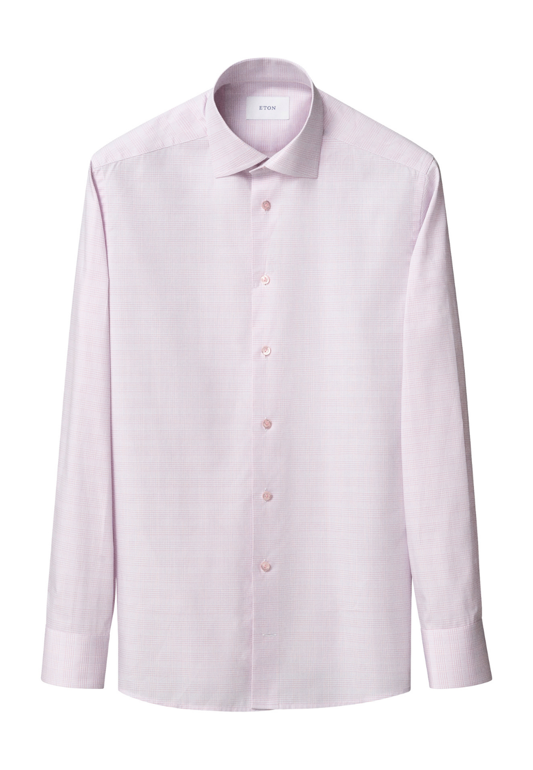 Prince of Wales Check Twill Shirt - Pink-15.5-ETON OF SWEDEN-Levy's Clothier