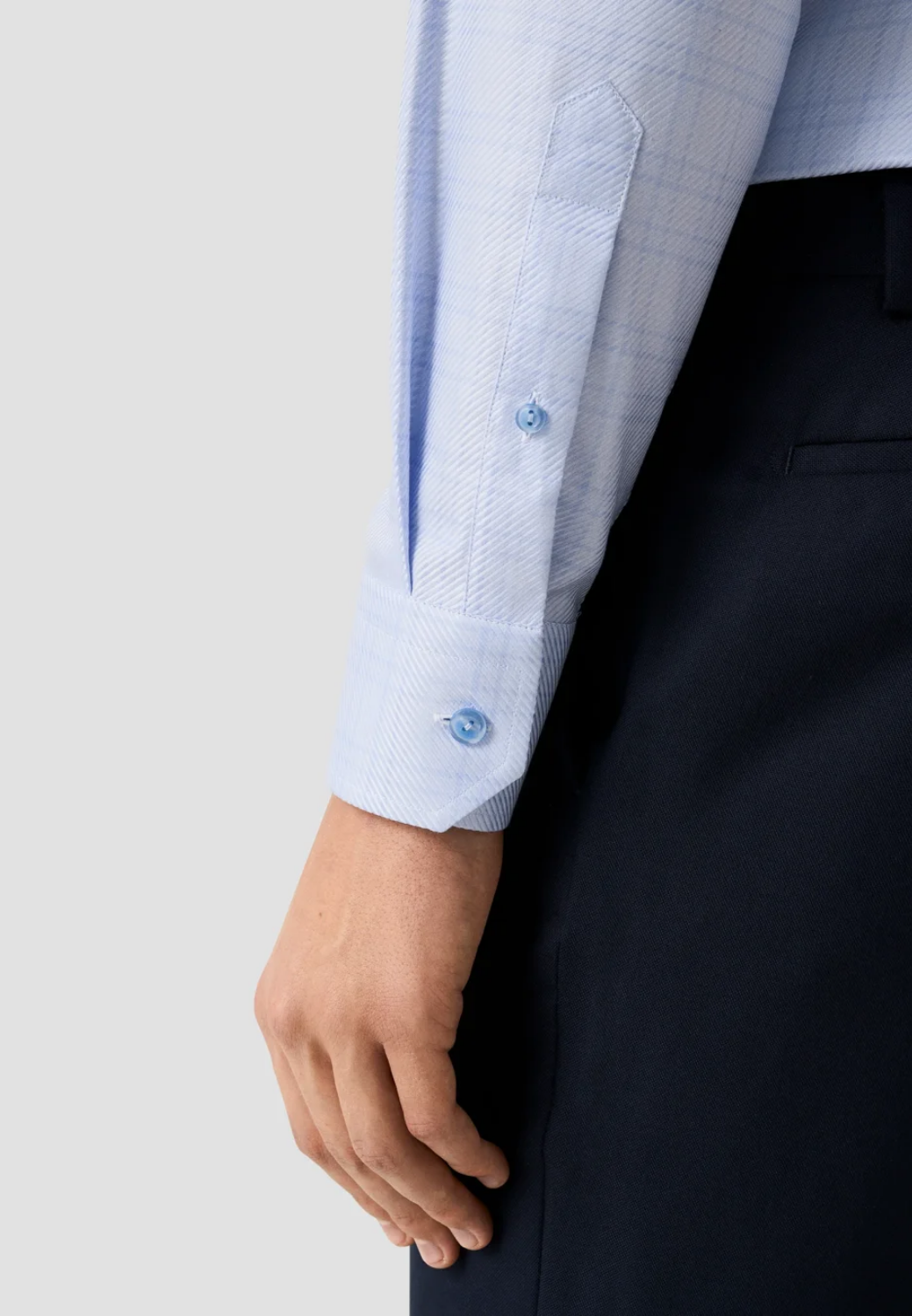 Check King Twill Shirt - Blue-15.5-BLUE-ETON OF SWEDEN-Levy's Clothier