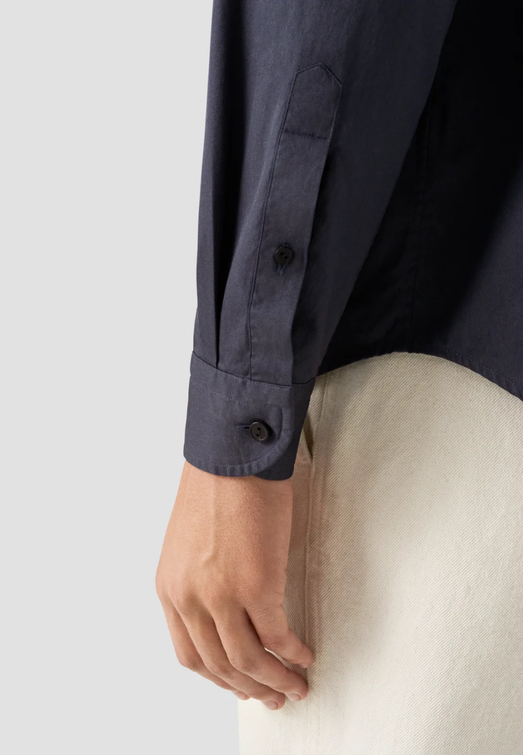 Garment Wash Twill Shirt-S-BLUE-ETON OF SWEDEN-Levy's Clothier