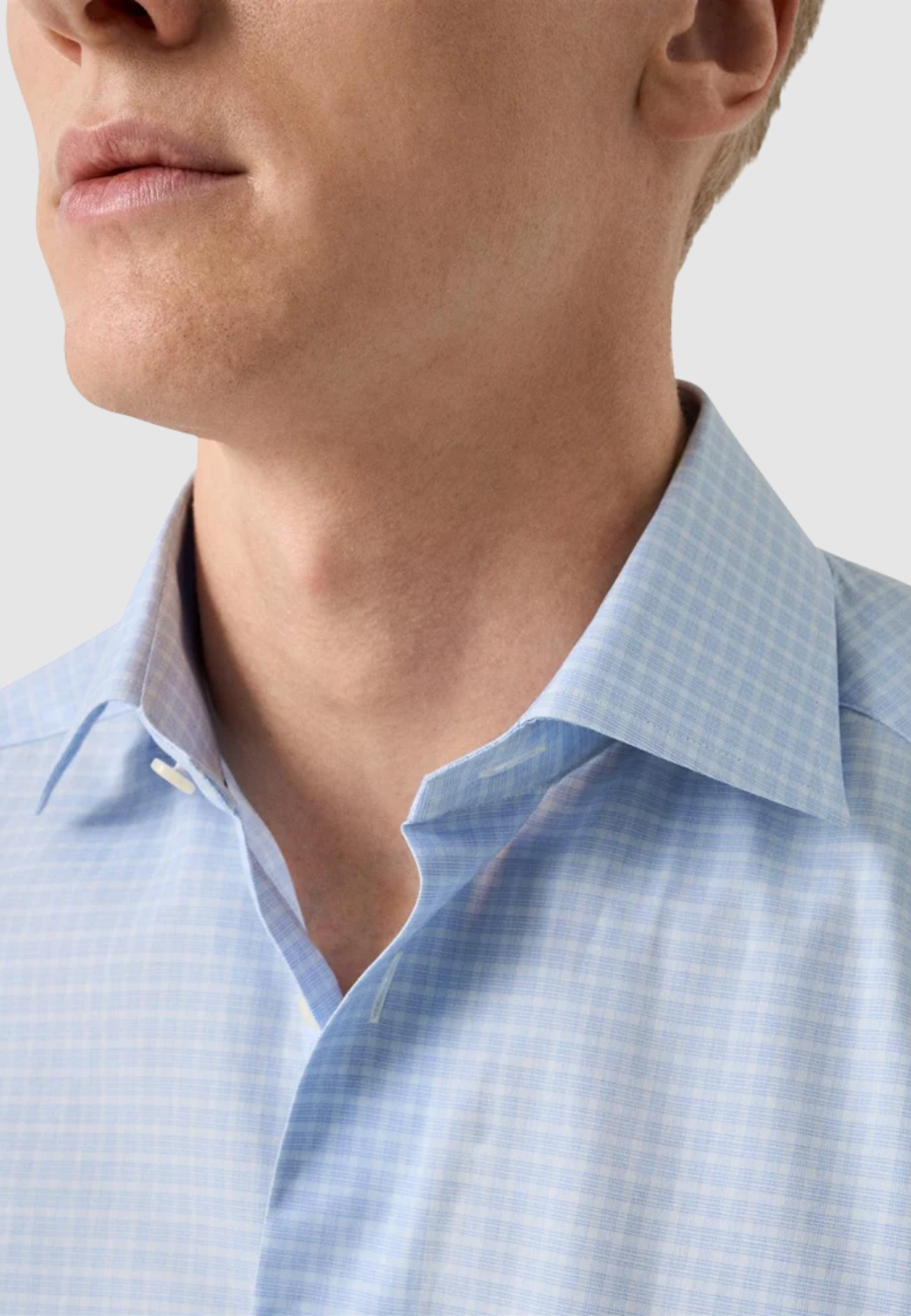 Contemporary Check Fine Twill Shirt-15.5-LIGHT BLUE-ETON OF SWEDEN-Levy's Clothier
