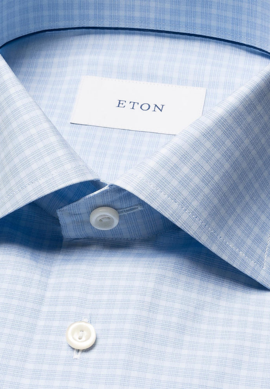 Contemporary Check Fine Twill Shirt-15.5-LIGHT BLUE-ETON OF SWEDEN-Levy's Clothier