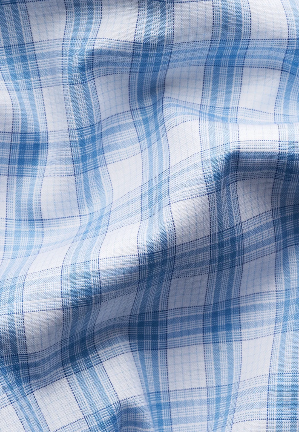 Breeze Poplin Plaid Shirt - Mid Blue-16-ETON OF SWEDEN-Levy's Clothier