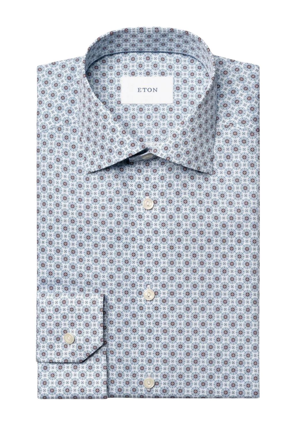 Contemporary Fit Shirt Geo-Print - Blue-16-ETON OF SWEDEN-Levy's Clothier