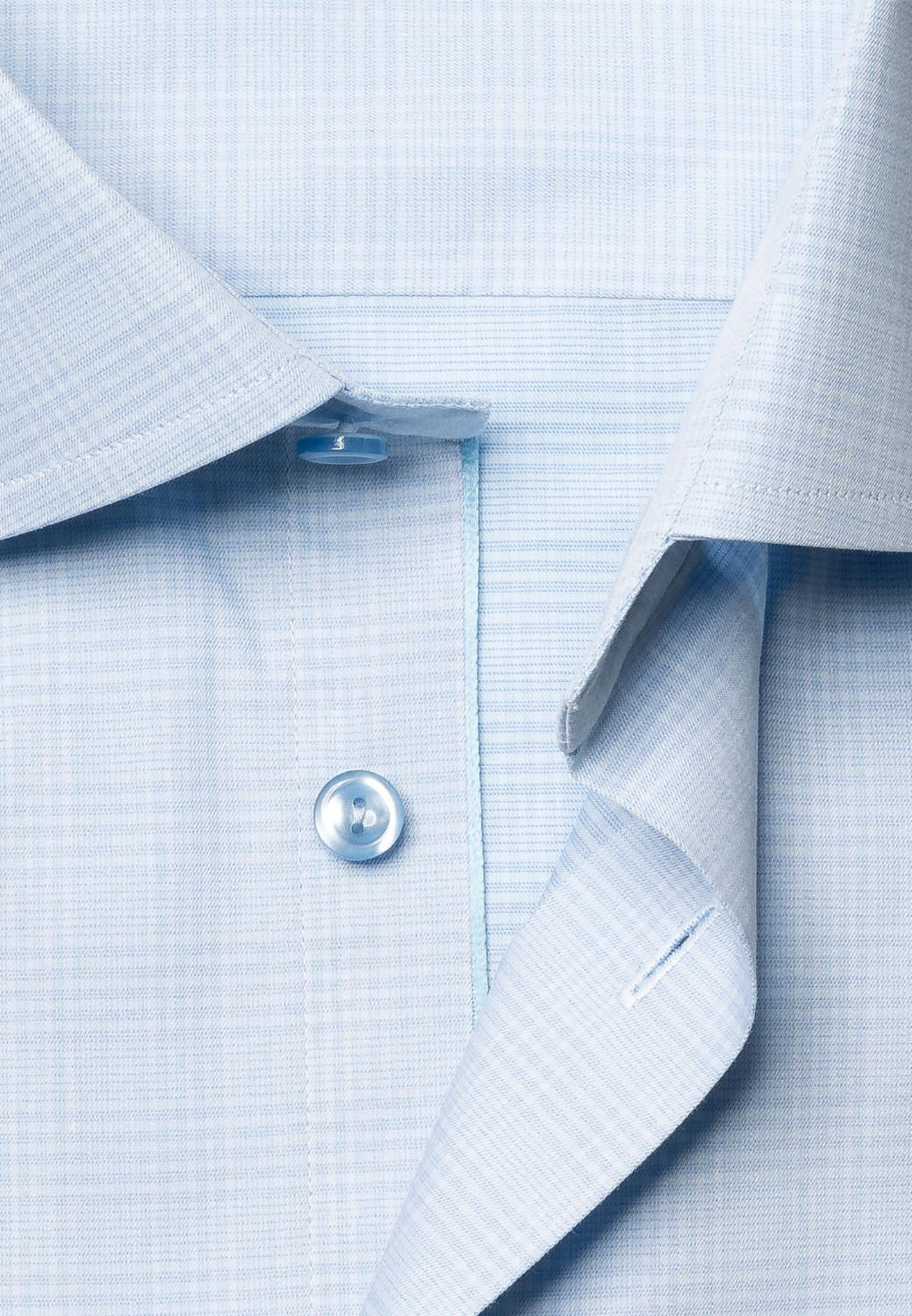 Prince of Wales Check Twill Shirt-15.5-LIGHT BLUE-ETON OF SWEDEN-Levy's Clothier
