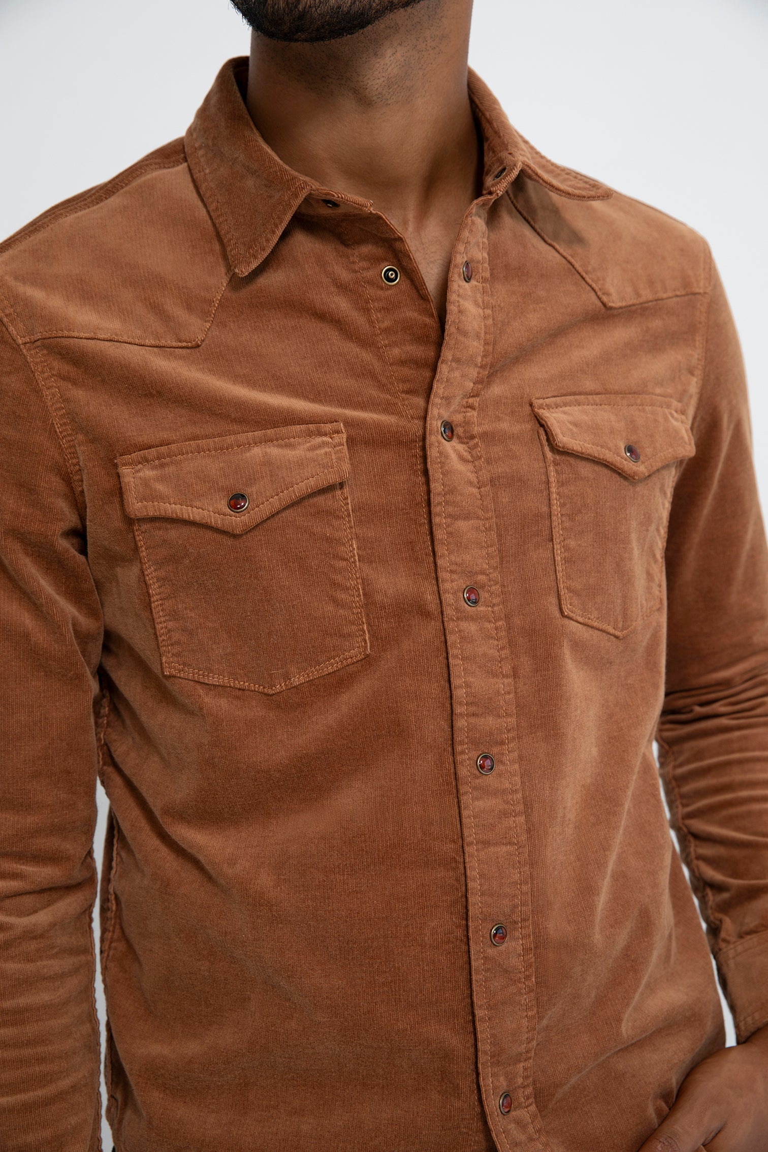 Eastwood Needle Cord Western Shirt Jacket – Saddle-Saddle-XS-MONFRÈRE-Levy's Clothier