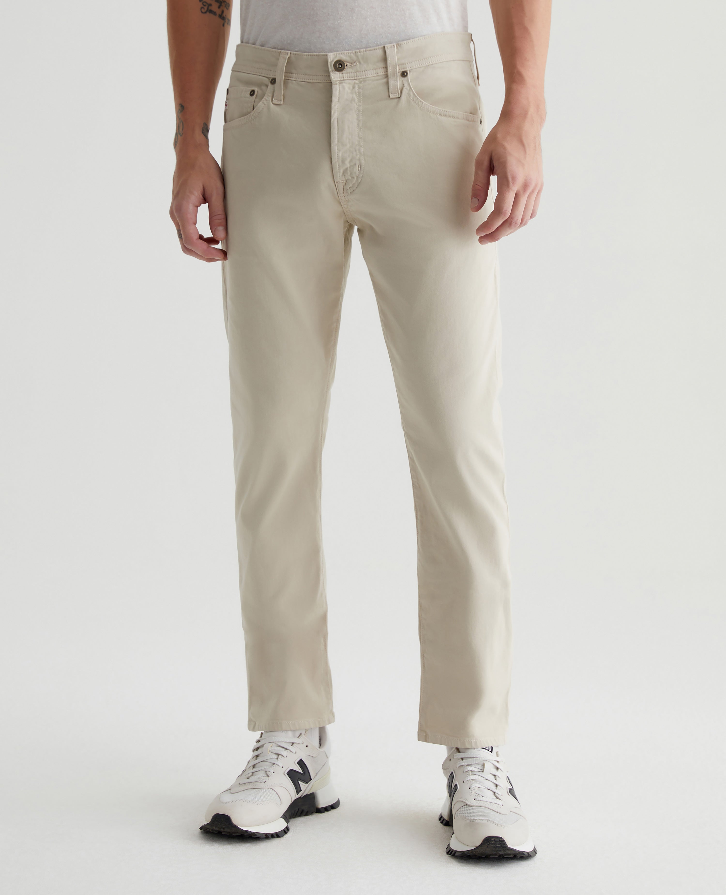 Everett SUD Sueded Slim Straight Men's Pants-32-CREAM FROTH-AG JEANS-Levy's Clothier
