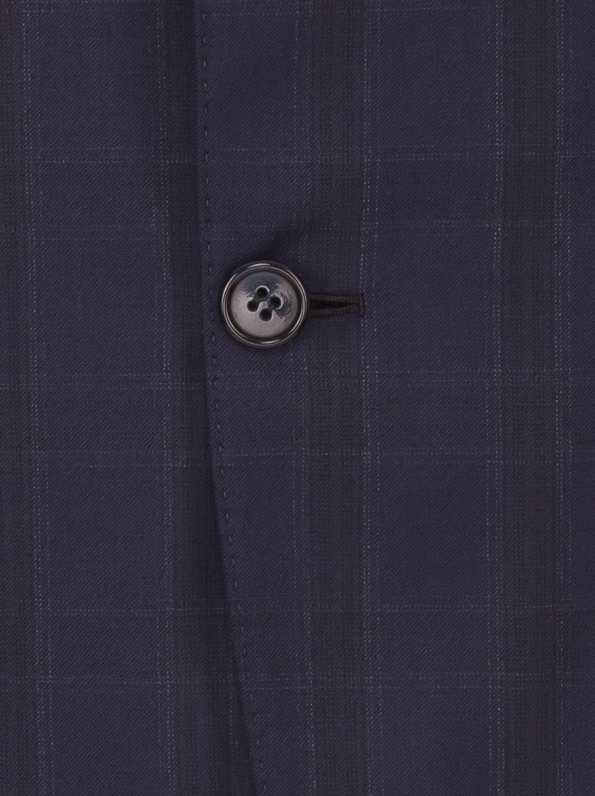 Woolen Plaided Suit - Navy