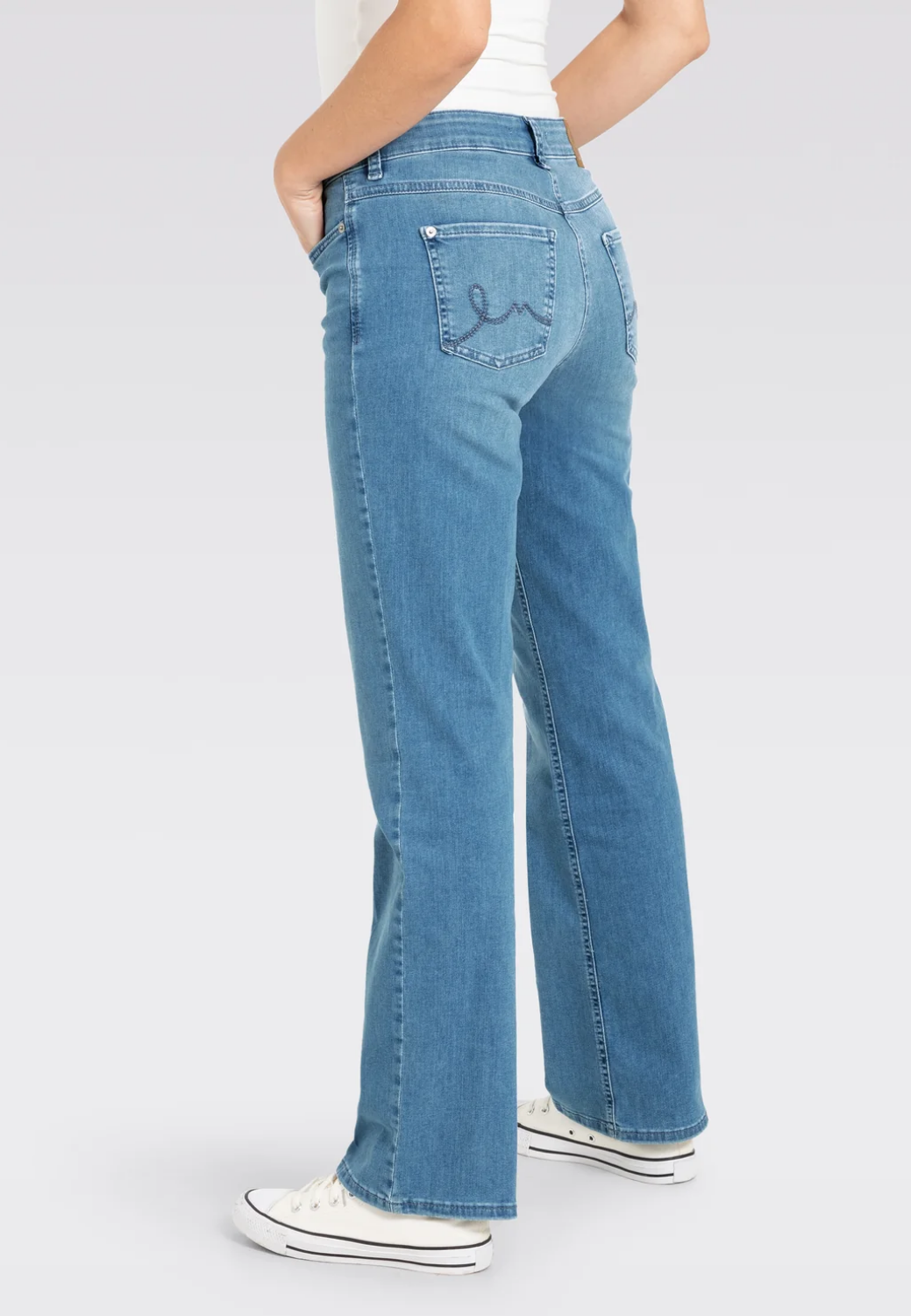 Laura Flared Jeans - Authentic Baby Blue-2-MAC JEANS-Levy's Clothier