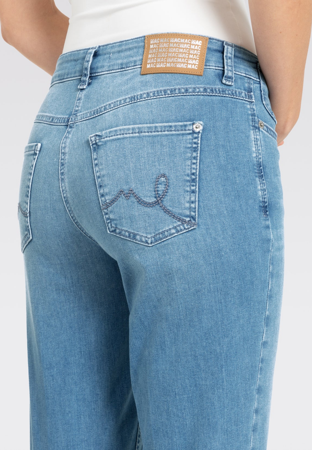 Laura Flared Jeans - Authentic Baby Blue-2-MAC JEANS-Levy's Clothier