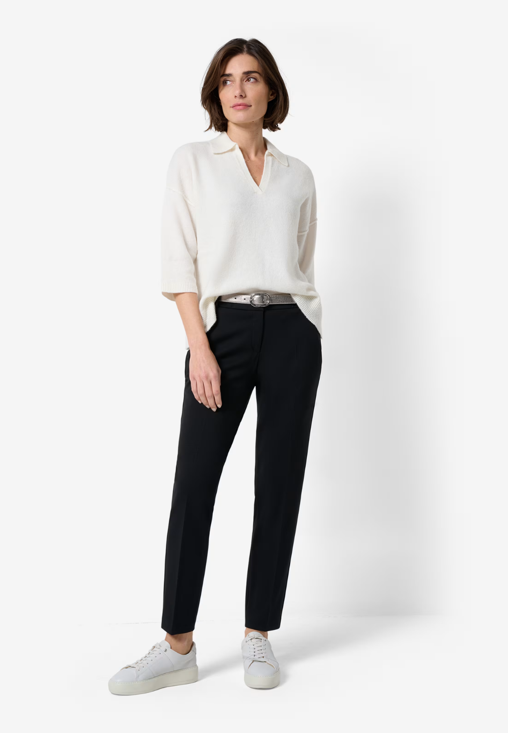 Maron S Fine Jersey Chino Pants-4-BLACK-BRAX TROUSERS-Levy's Clothier