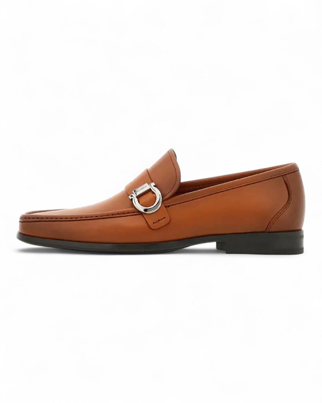 Caspian Side Gancio Loafer-7 E-Cognac-Ferragamo-Levy's Clothier