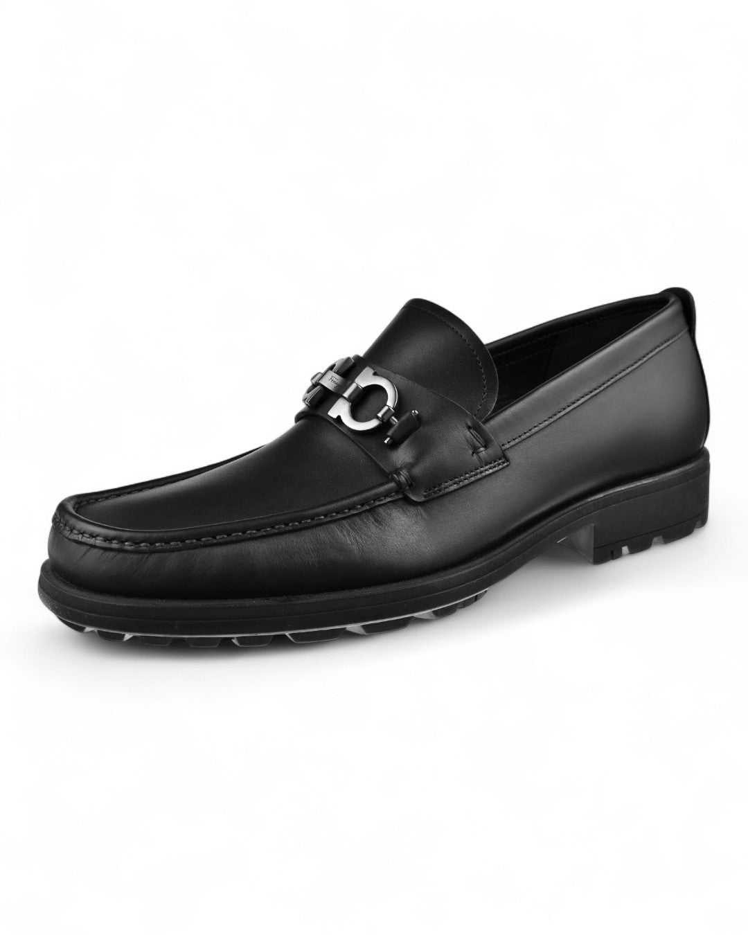 David Gancini Loafer-6.5 D-Black-Ferragamo-Levy's Clothier