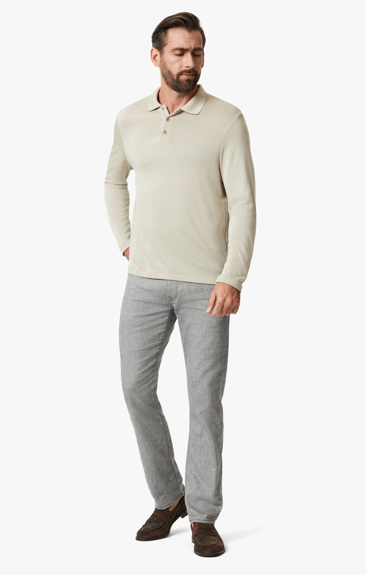 Charisma Relaxed Straight Leg Pants in Anthracite Hemp