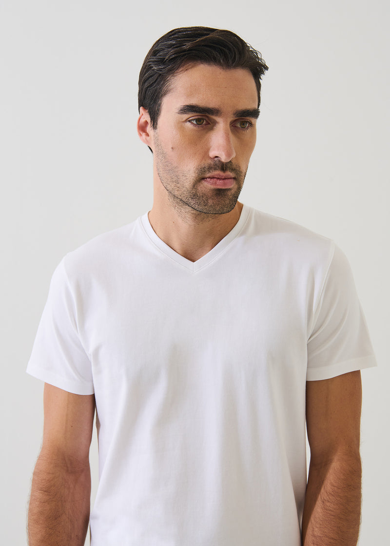 Pima Cotton Stretch V-Neck T-Shirt-S-NAVY-PATRICK ASSARAF-Levy's Clothier