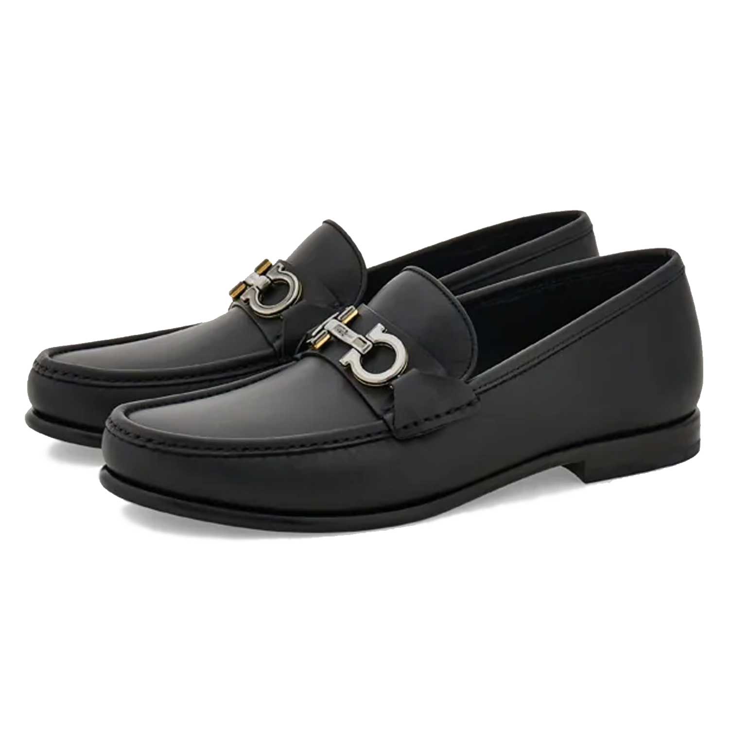 Avril Gancini Loafer-6 E-Black-Ferragamo-Levy's Clothier