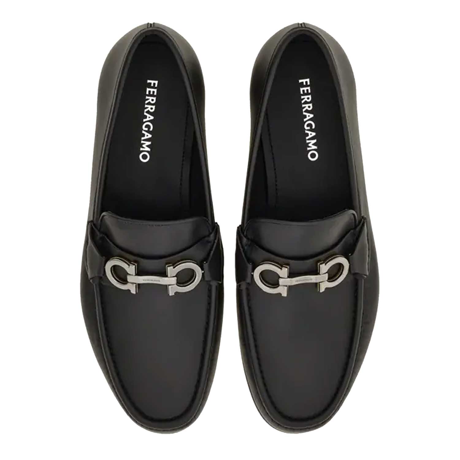 Avril Gancini Loafer-6 E-Black-Ferragamo-Levy's Clothier