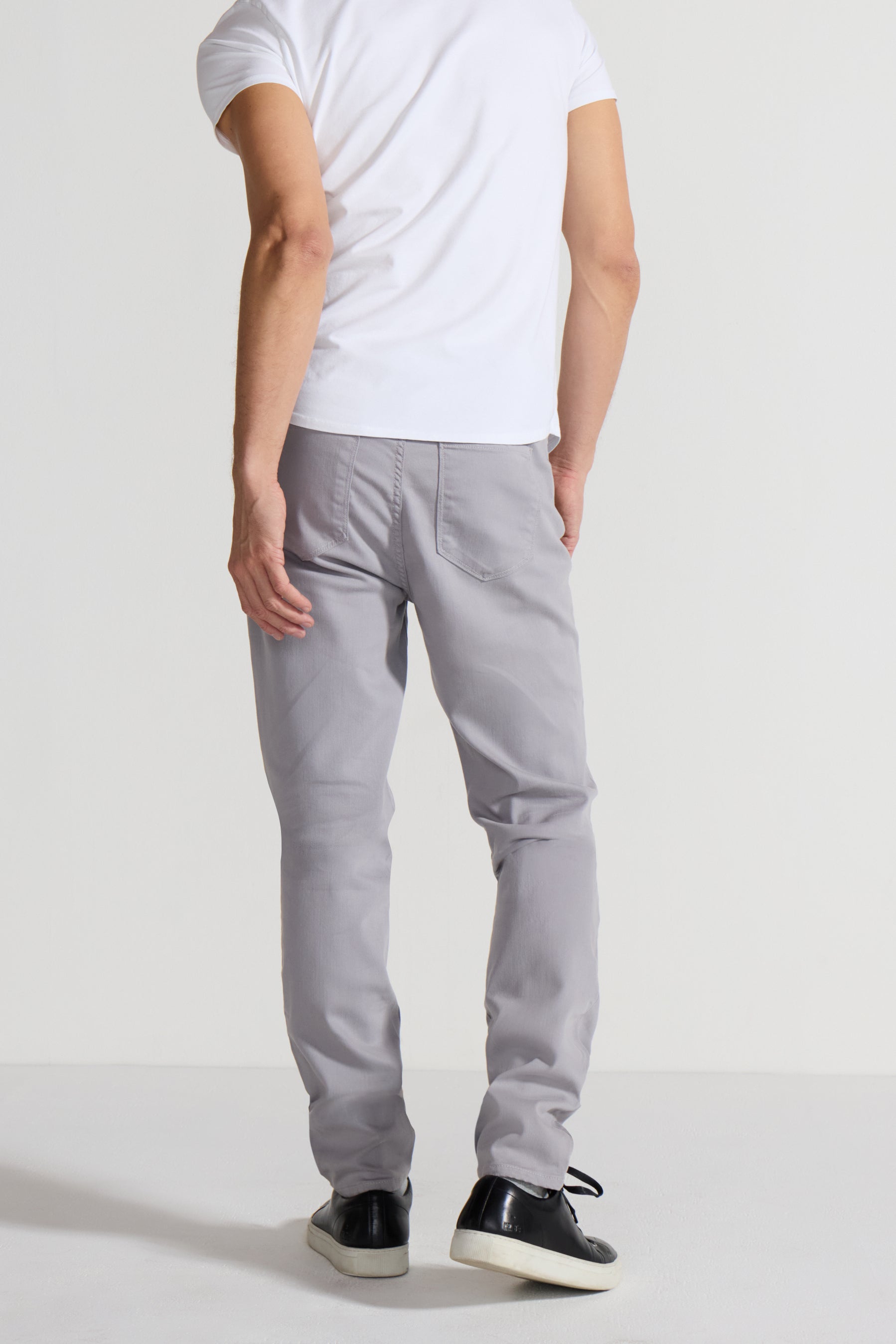 Slim Fit Stretch Twill Pant – Light Grey-Light Grey-28-MONFRÈRE-Levy's Clothier