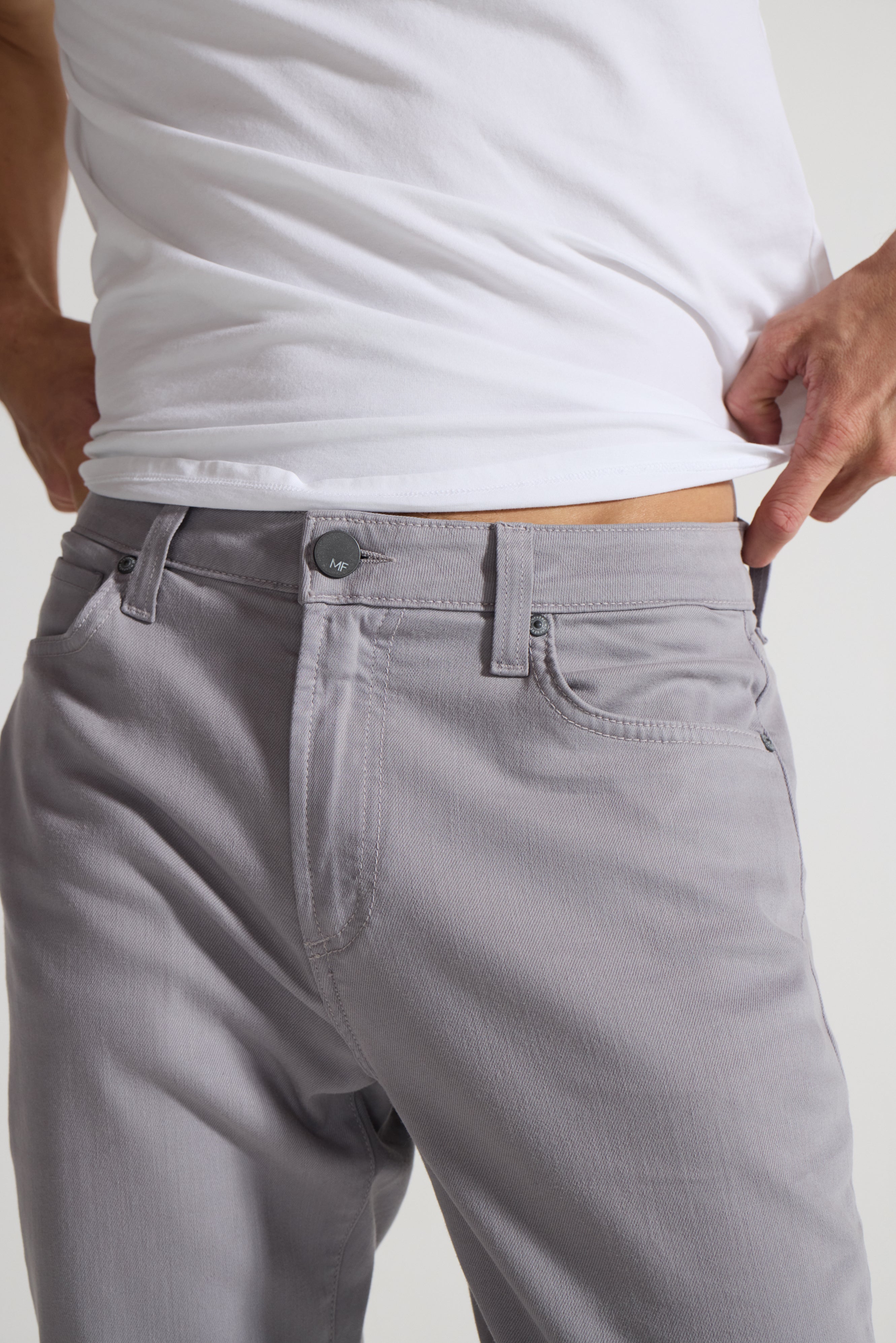 Slim Fit Stretch Twill Pant – Light Grey-Light Grey-28-MONFRÈRE-Levy's Clothier