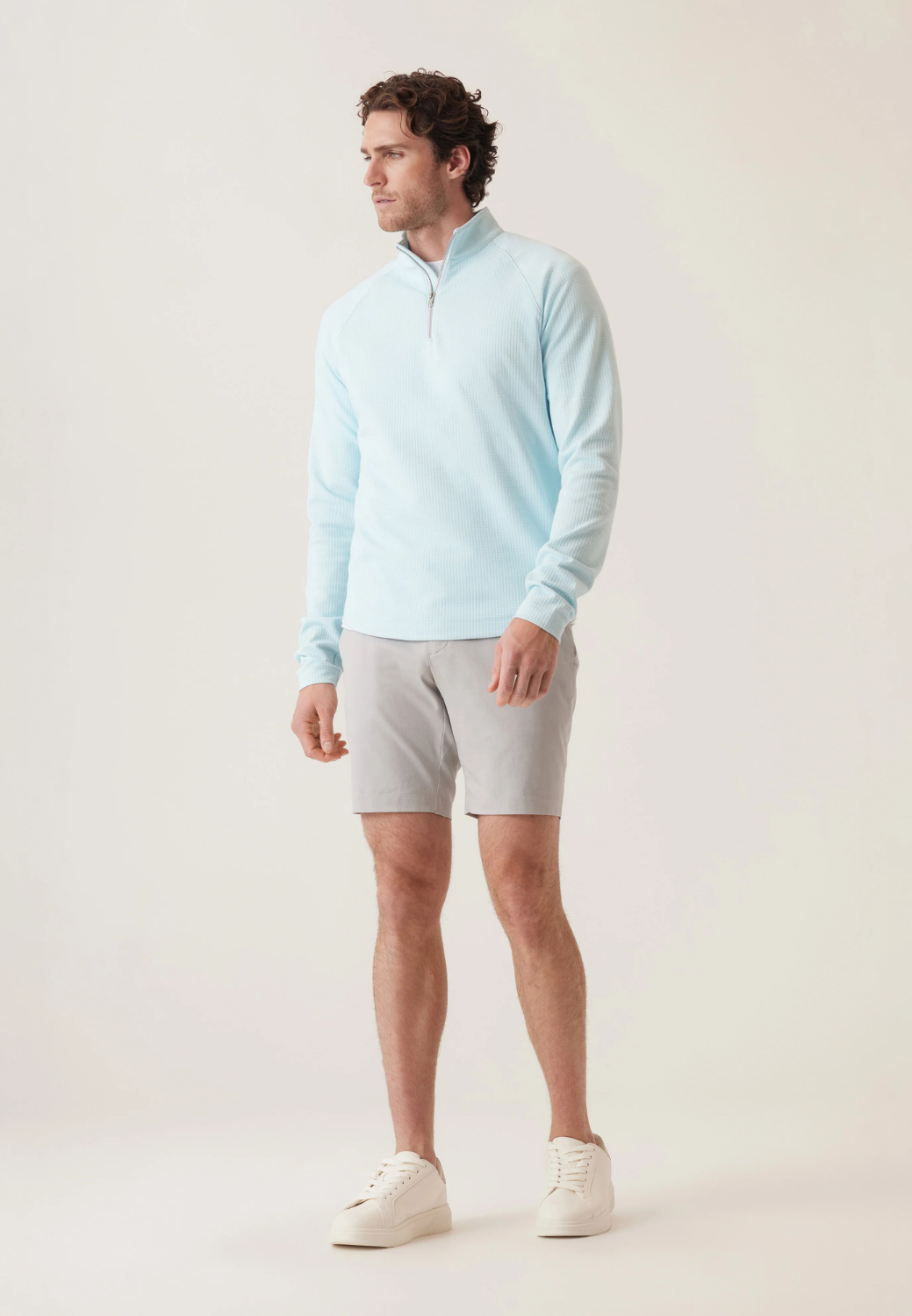 Oasis Bermuda in Luxeflex Twill-30-STONE-DEKE-Levy's Clothier