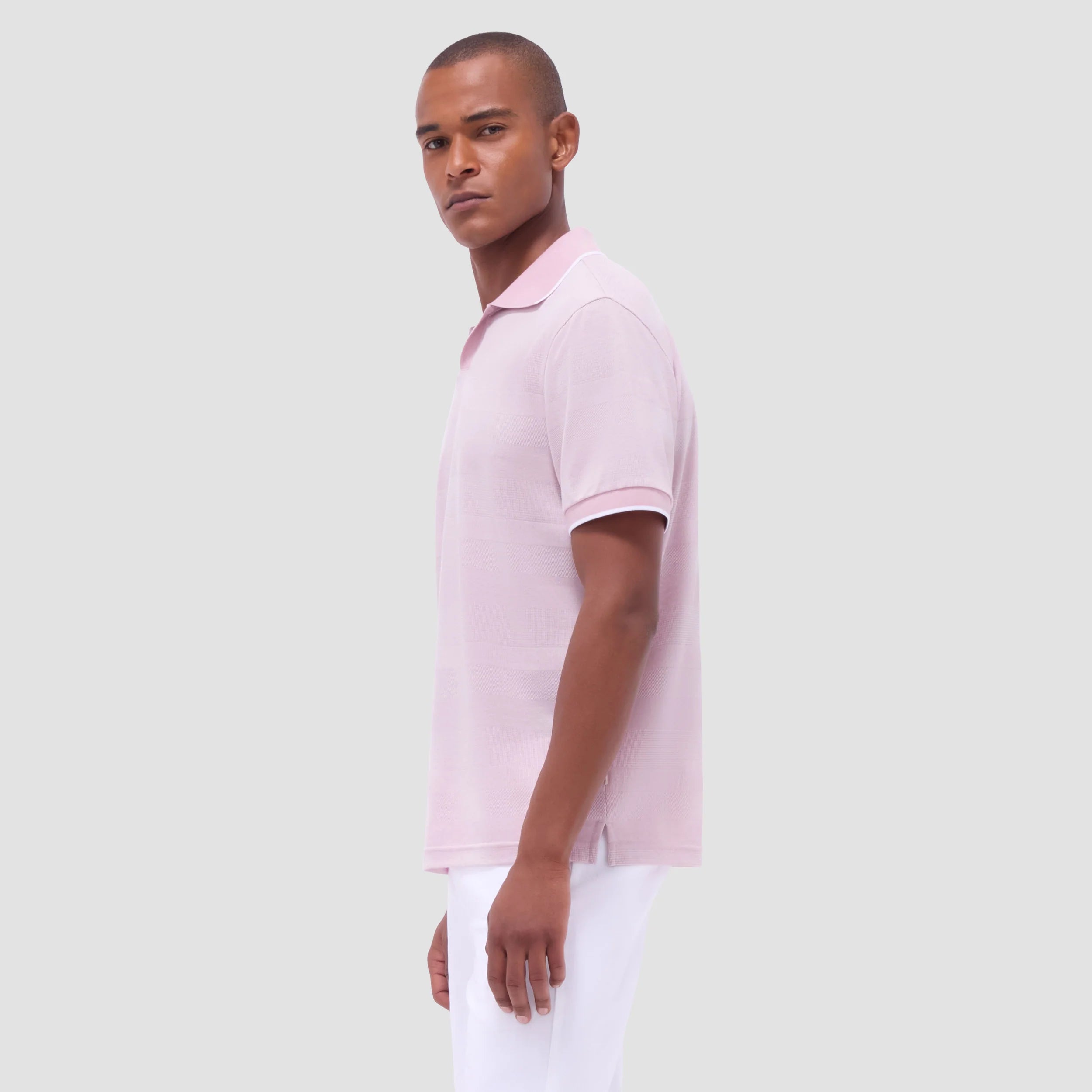 Mixed Media Johnny Collar Polo Shirt