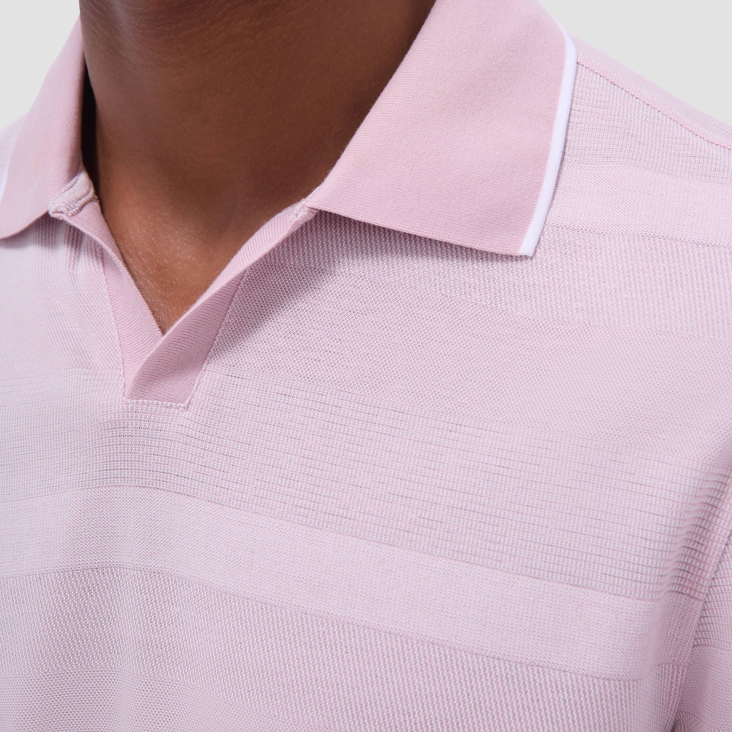 Mixed Media Johnny Collar Polo Shirt