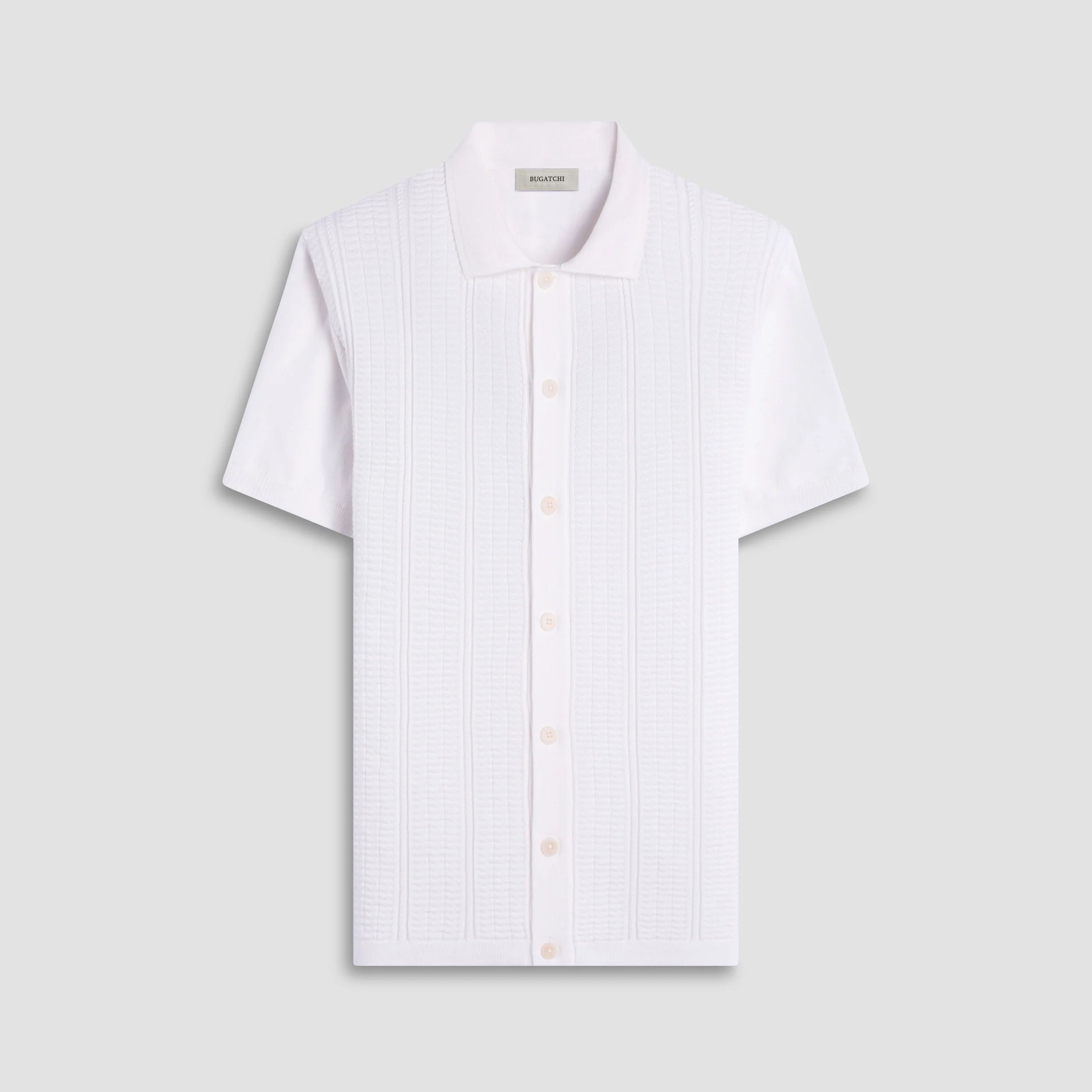 Textured Chevron Short Sleeve Knit Shirt