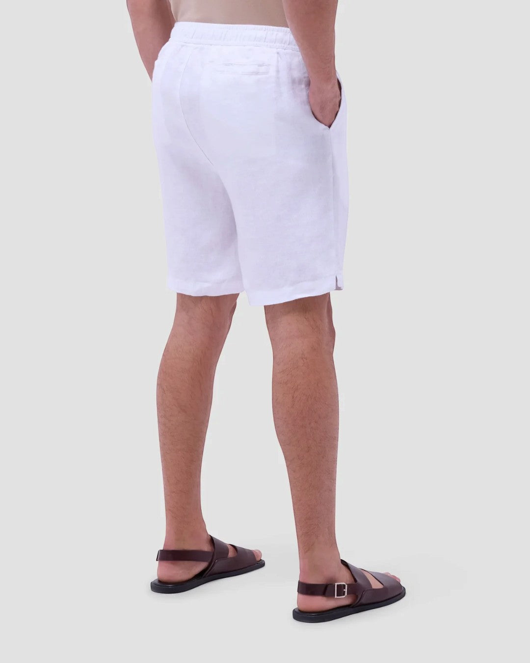Linen Drawstring Shorts-S-WHITE-BUGATCHI-Levy's Clothier