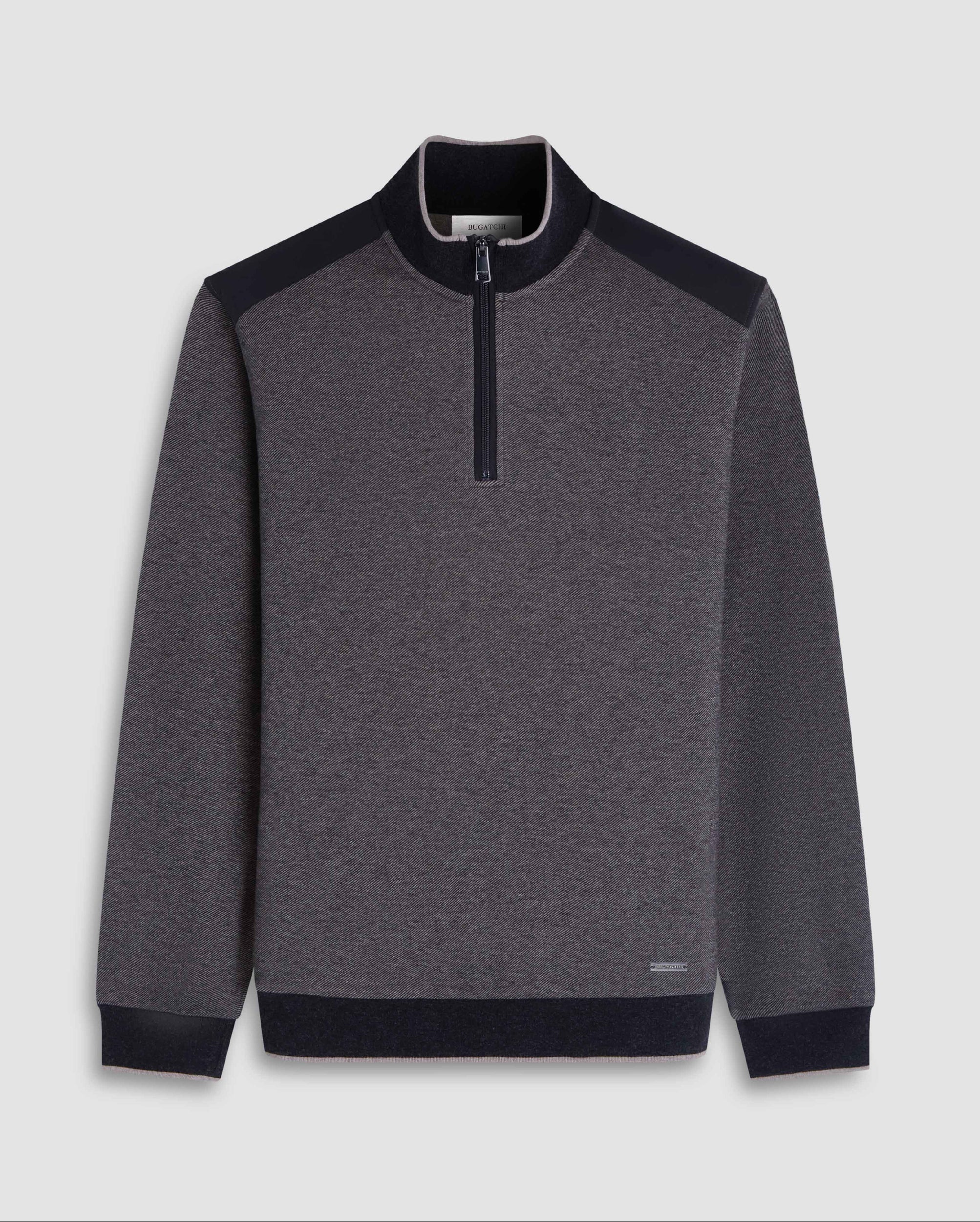 Diagonal Stripe Melange Quarter Zip