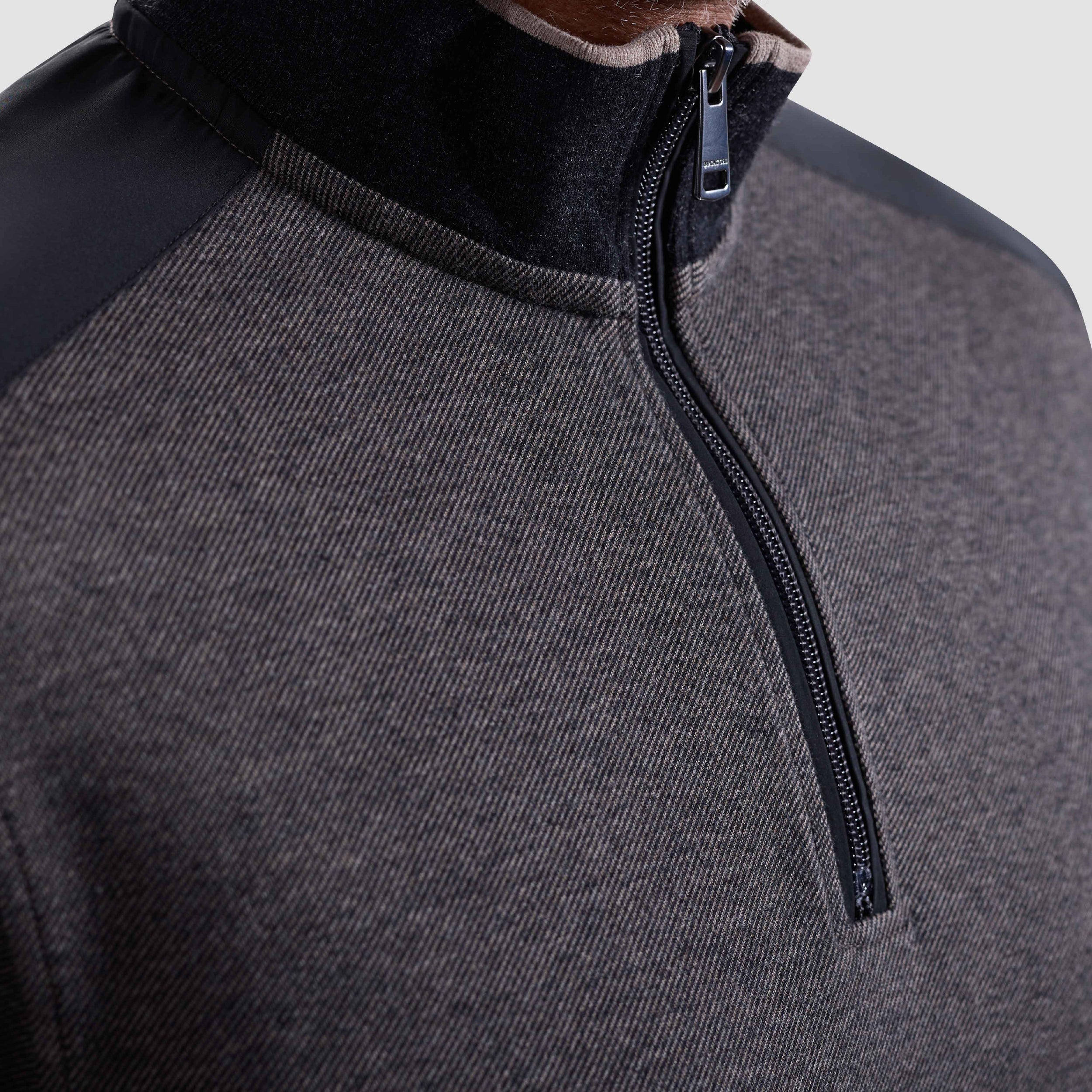 Diagonal Stripe Melange Quarter Zip