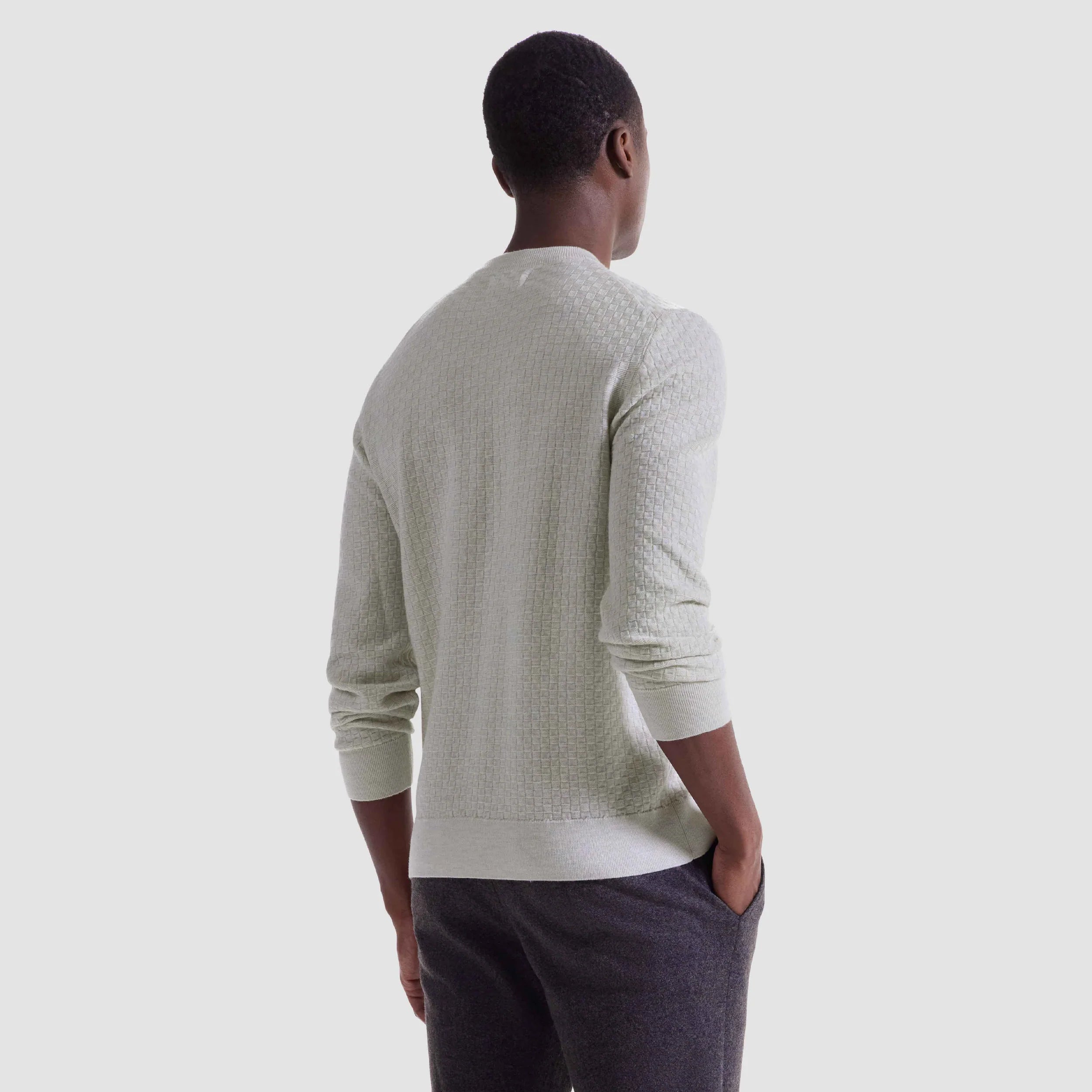 Basketweave Crewneck Sweater - Sand
