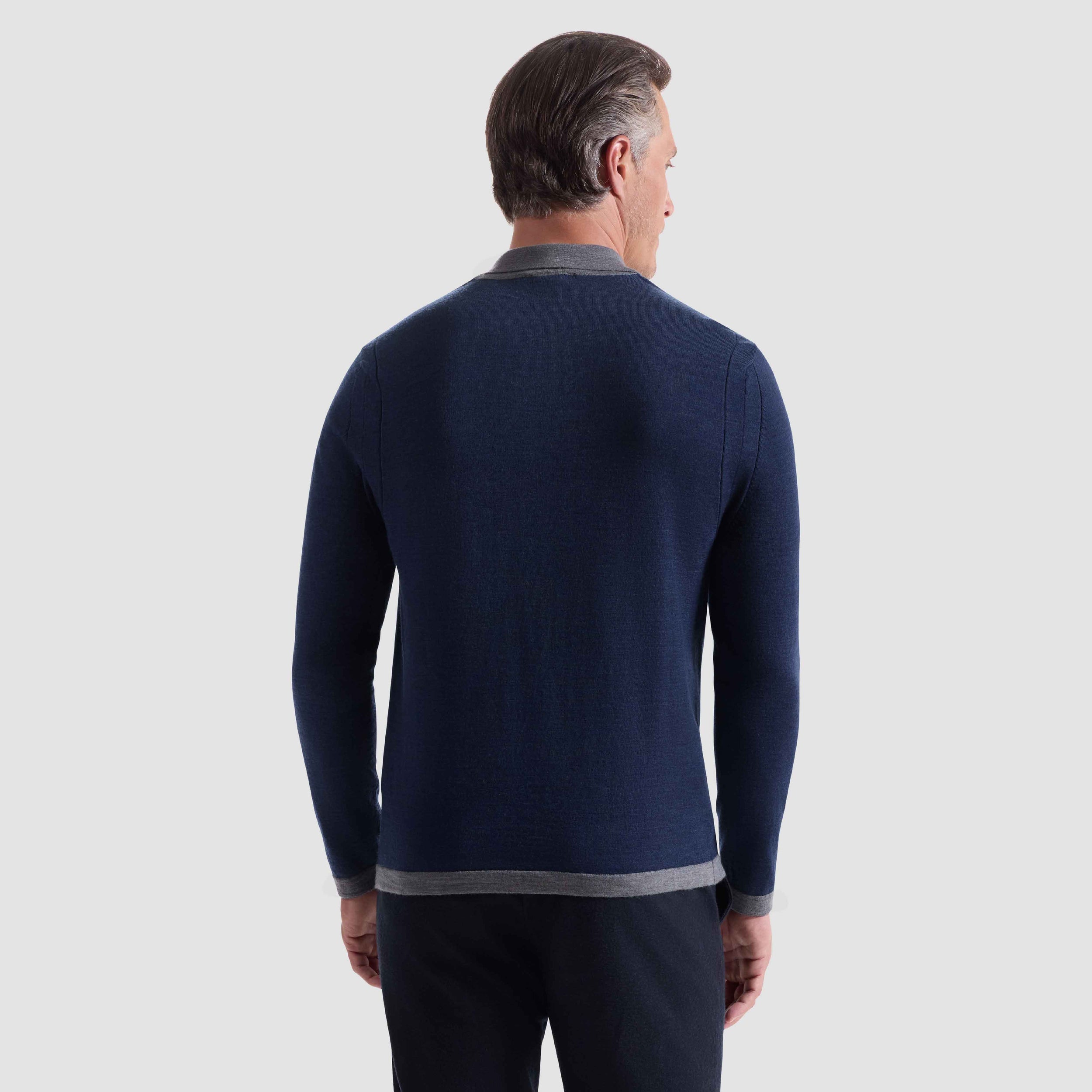 Melange Quarter Zip Polo Sweater