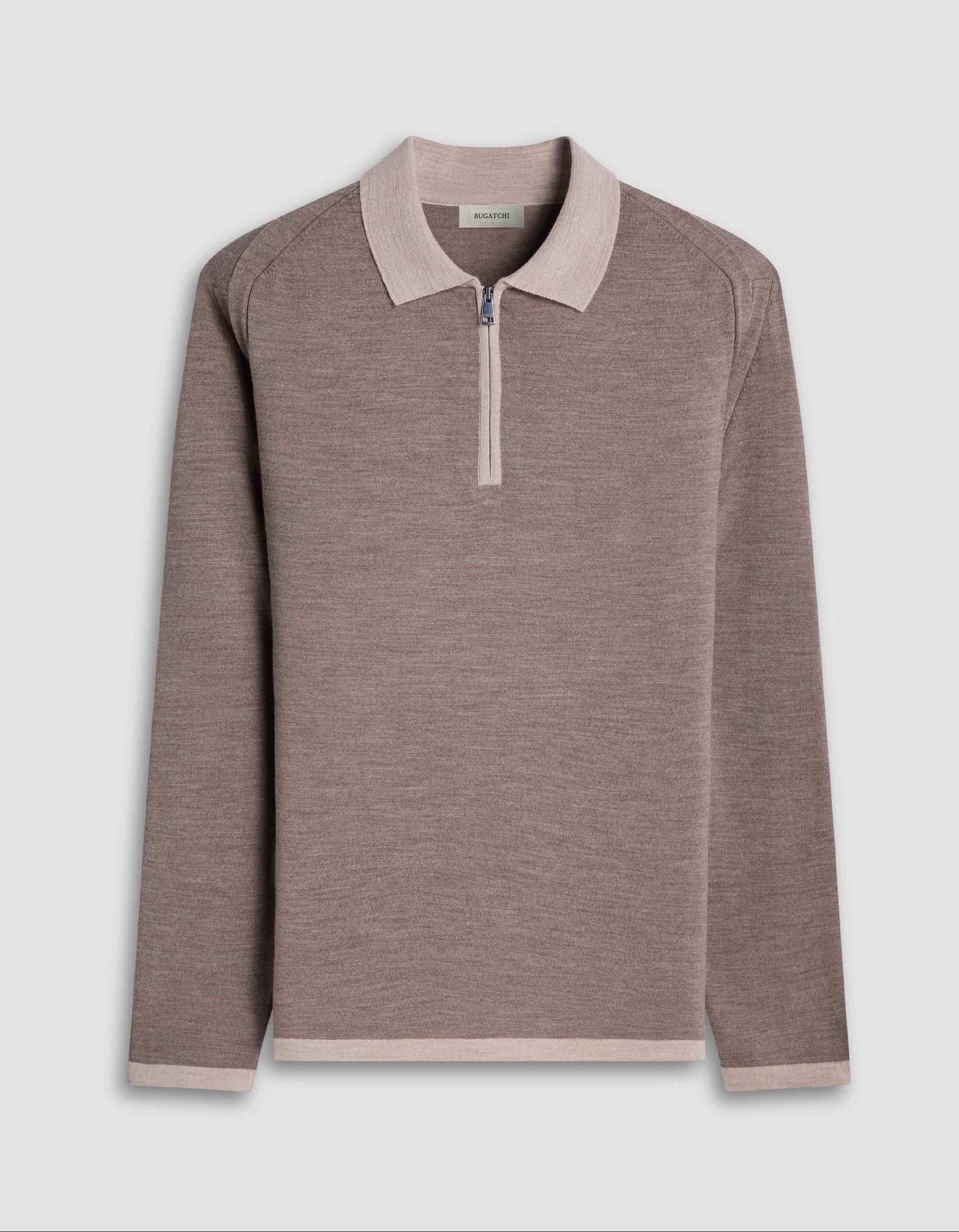 Melange Quarter Zip Polo Sweater