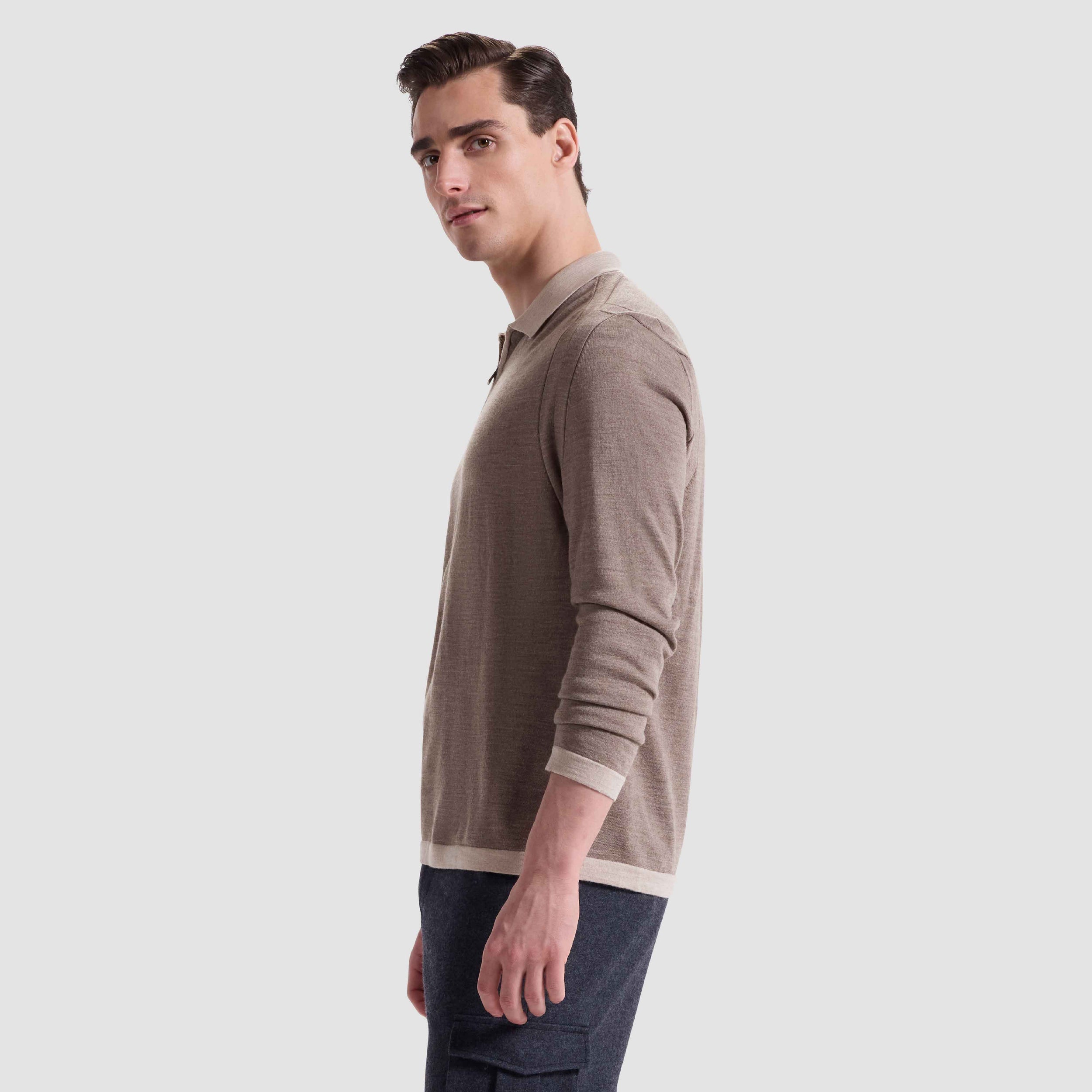 Melange Quarter Zip Polo Sweater