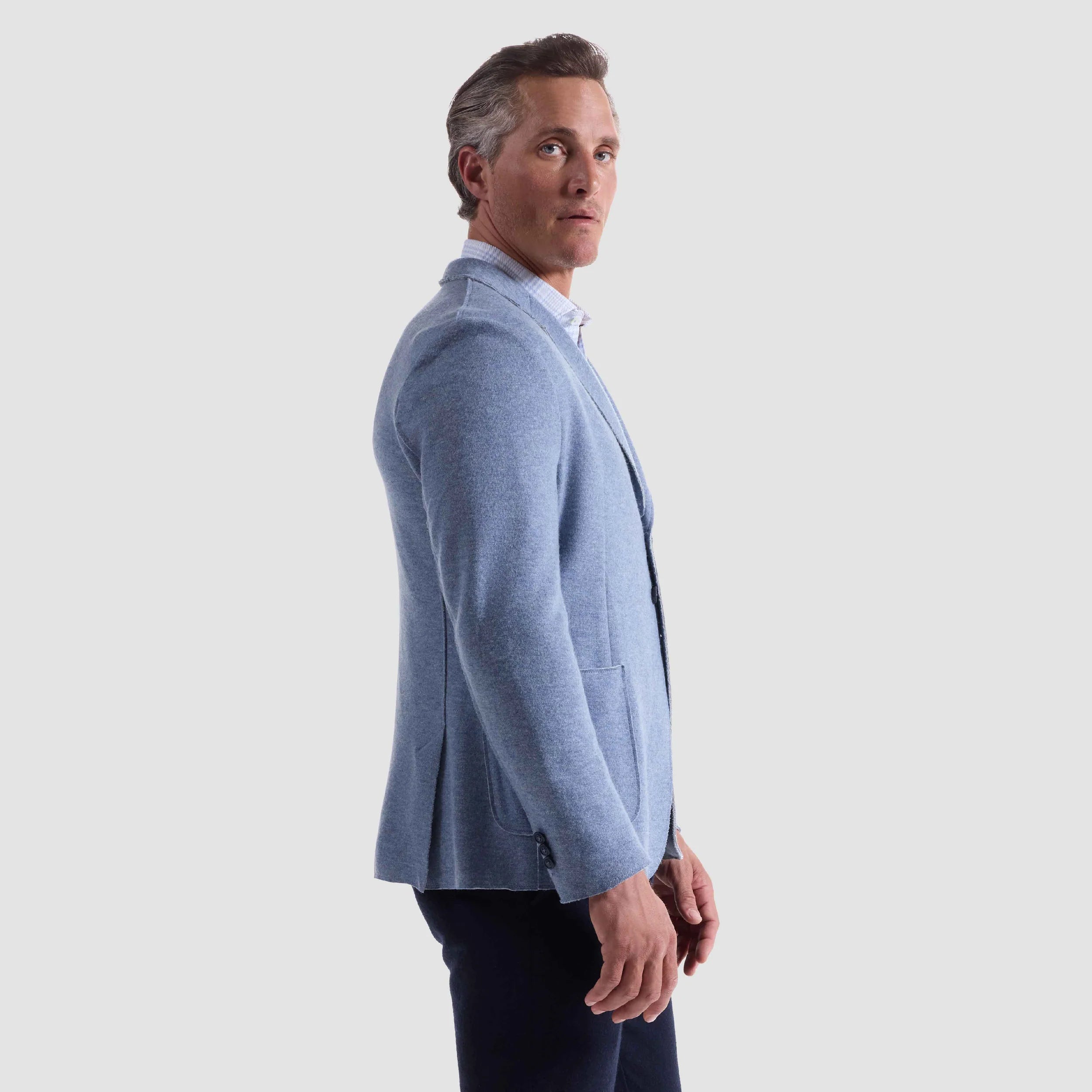 Laser Cut Heather Two-Button Blazer