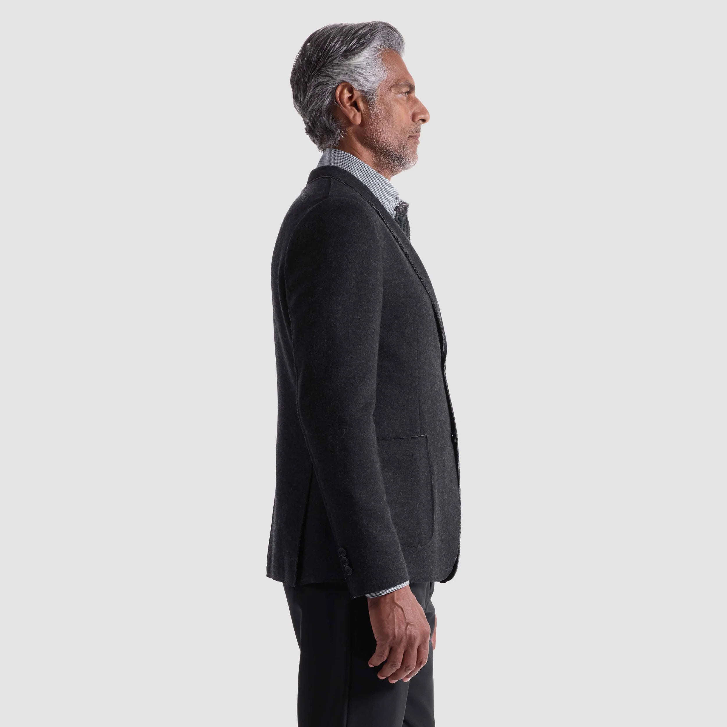 Laser Cut Heather Two-Button Blazer