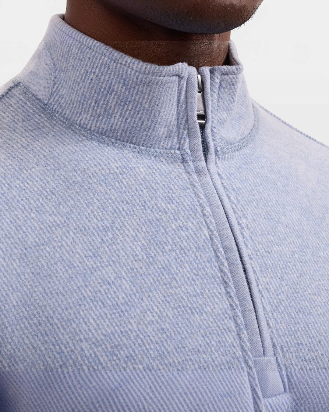 Micro Stripe Quarter-Zip Pullover in Steel-S-STEEL-BUGATCHI-Levy's Clothier
