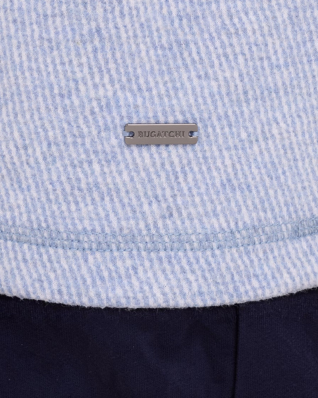 Micro Stripe Quarter-Zip Pullover in Steel-S-STEEL-BUGATCHI-Levy's Clothier