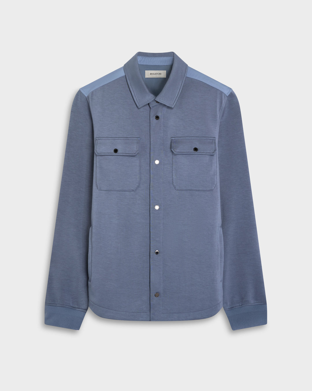 Soft Touch Knit Shirt Jacket in Steel