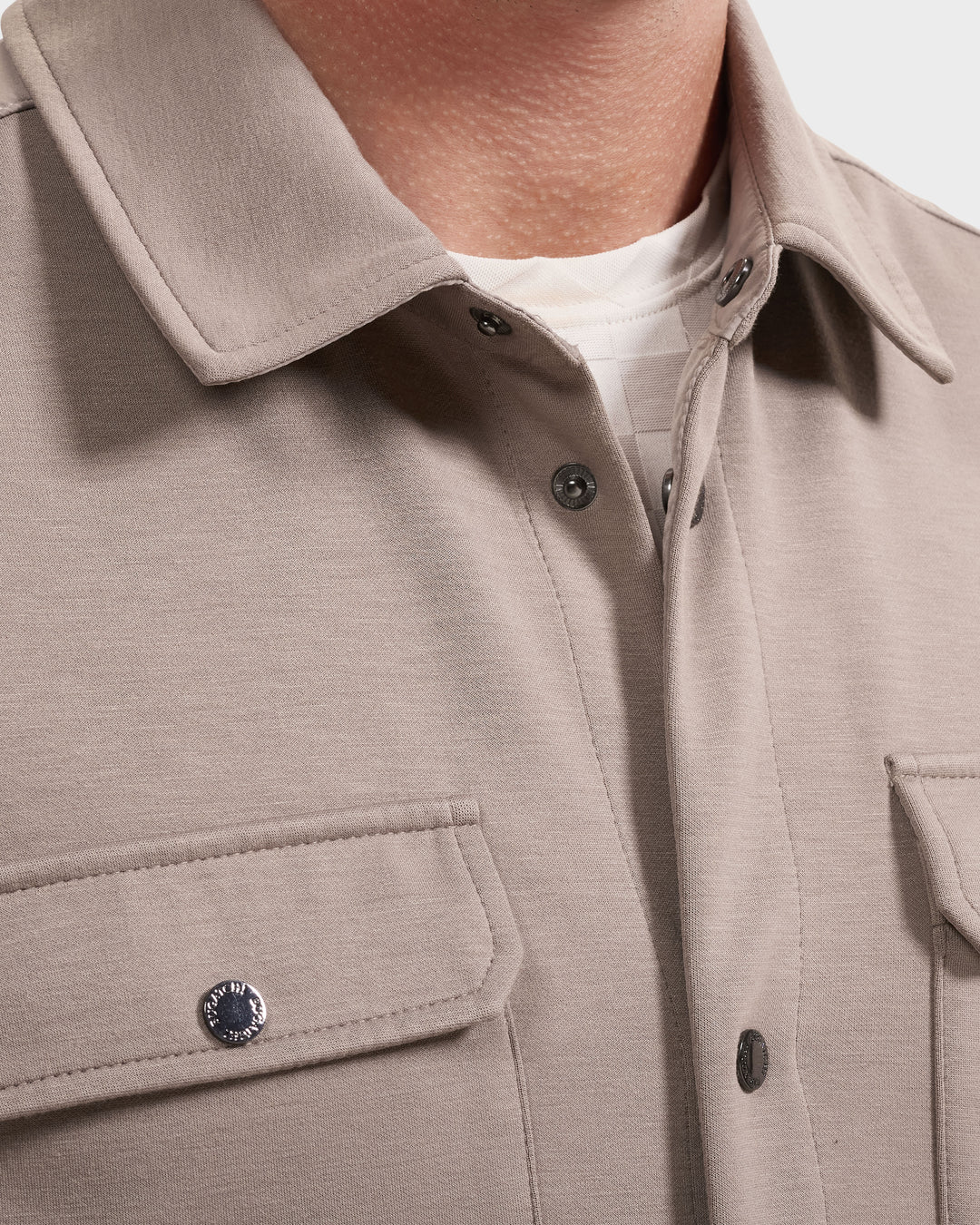 Soft Touch Knit Shirt Jacket in Walnut