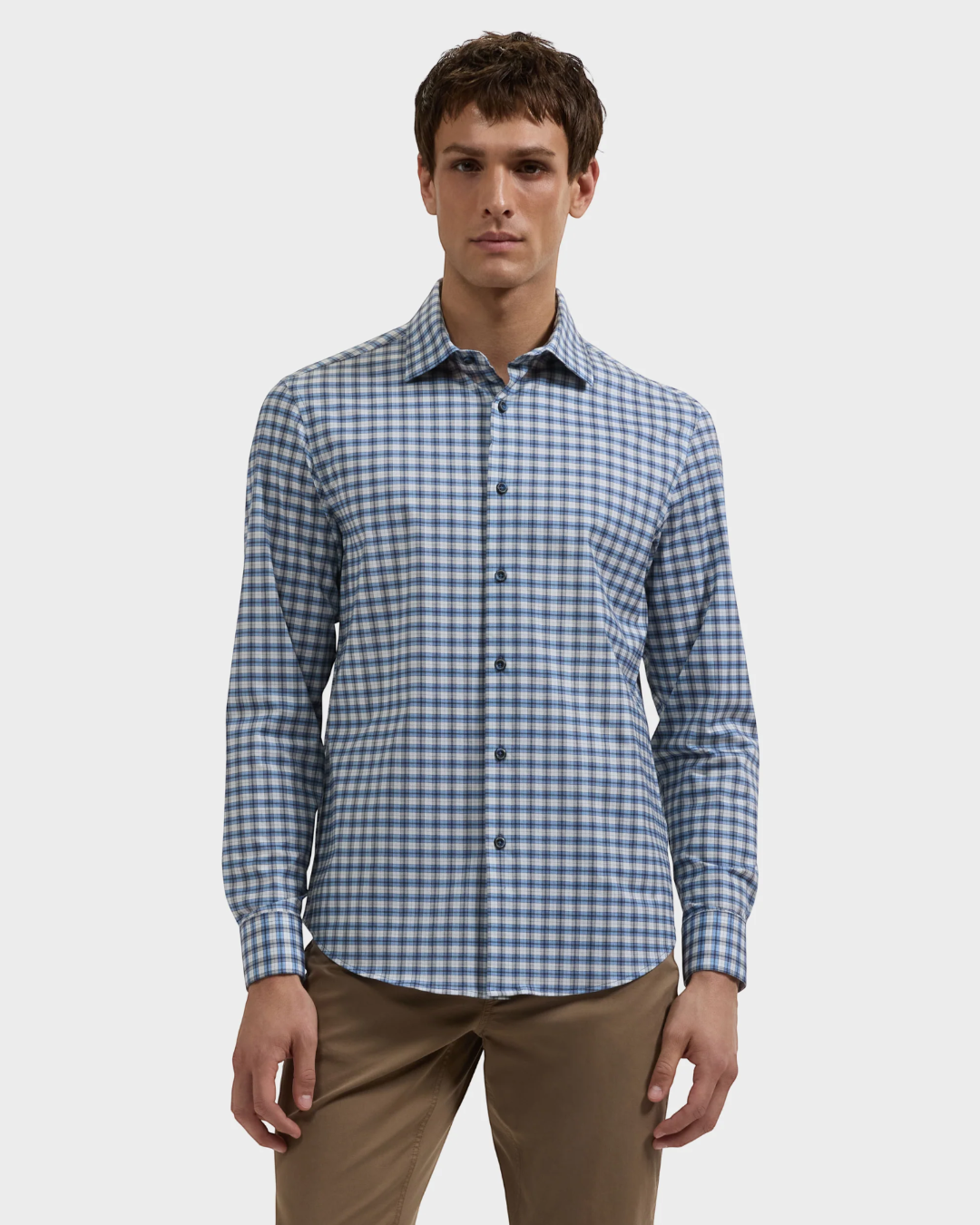 James Plaid Shirt in Marine Blue