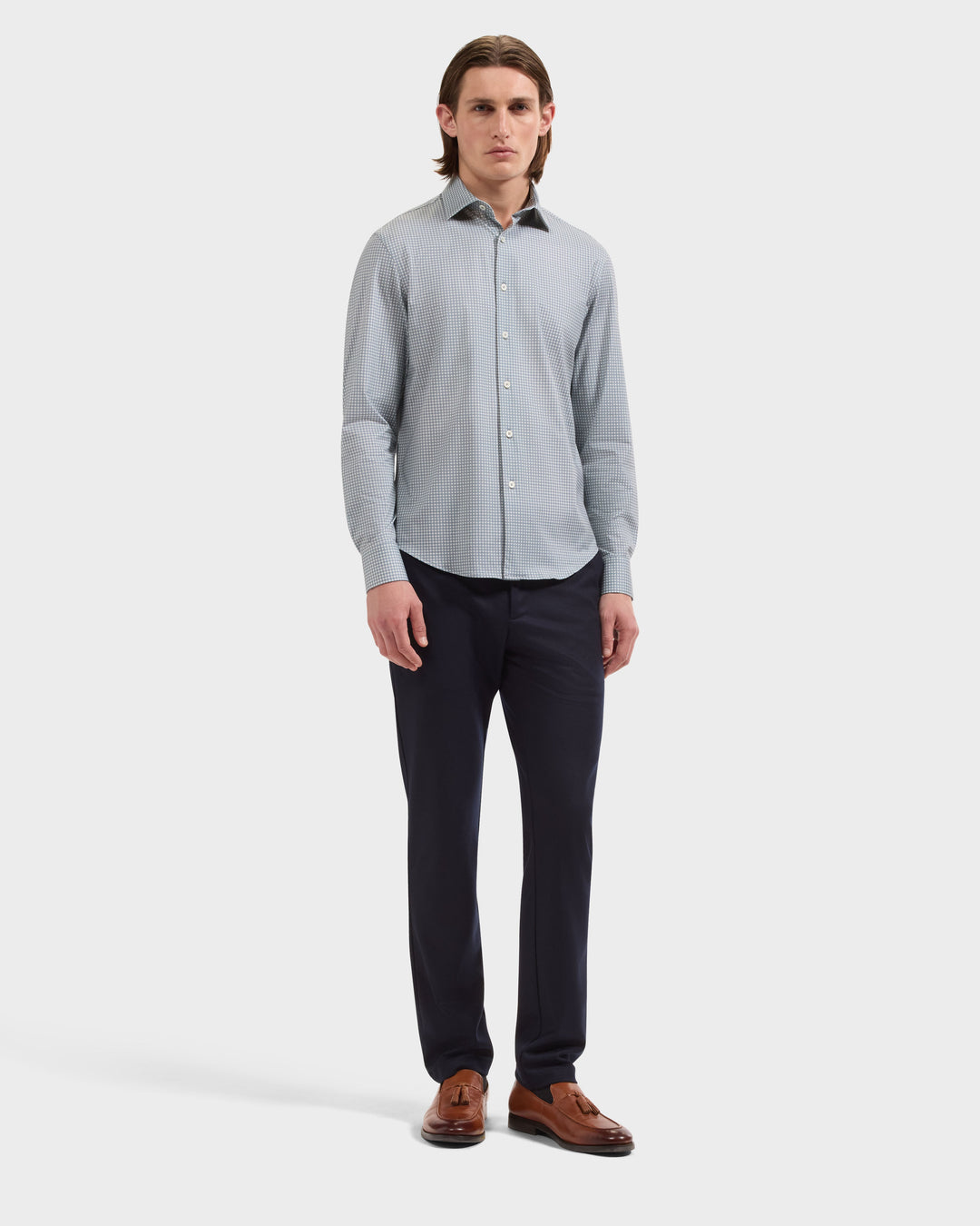 James Geometric Shirt in Avocado