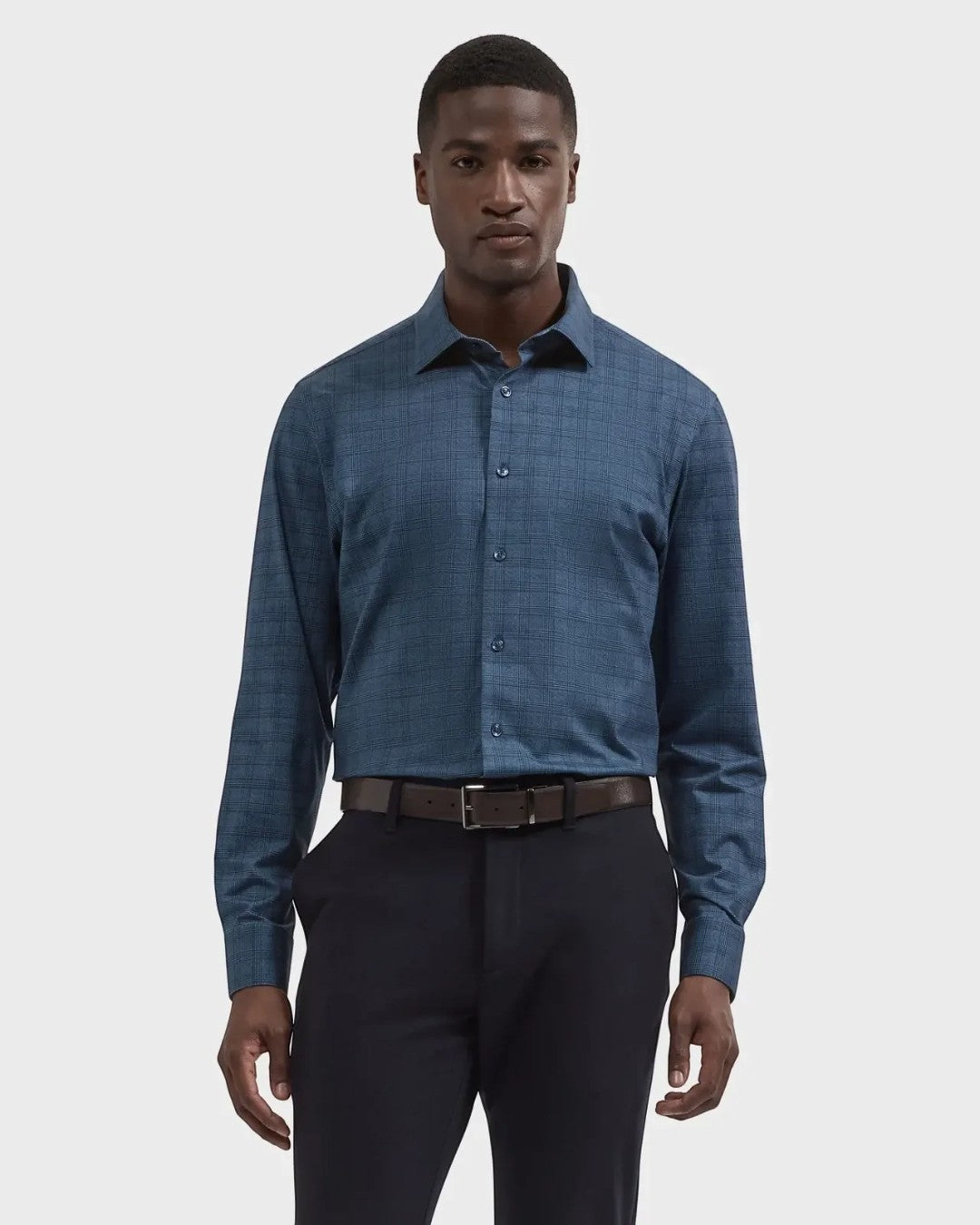 Bugatchi James OoohCotton Plaid Shirt - Indigo-S-INDIGO-BUGATCHI-Levy's Clothier