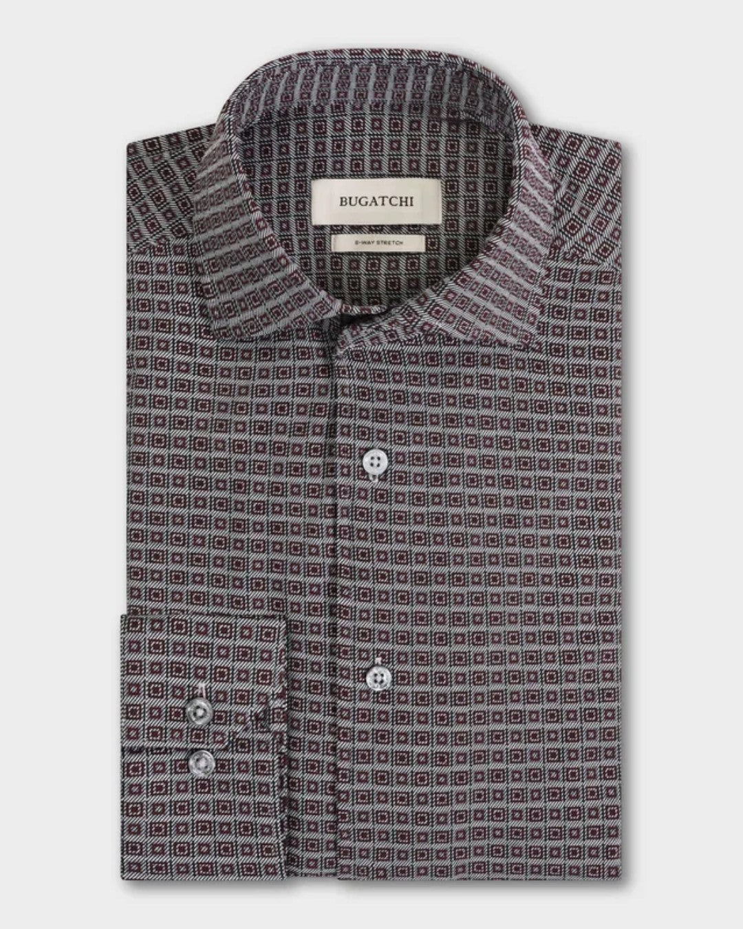 Bugatchi Devon OoohCotton Geometric Shirt - Black-M-BLACK-BUGATCHI-Levy's Clothier