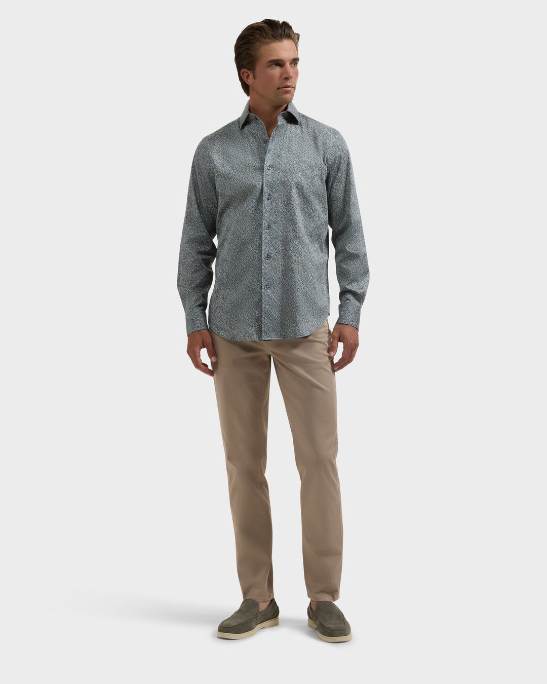 Alvin Floral Shirt in Olive