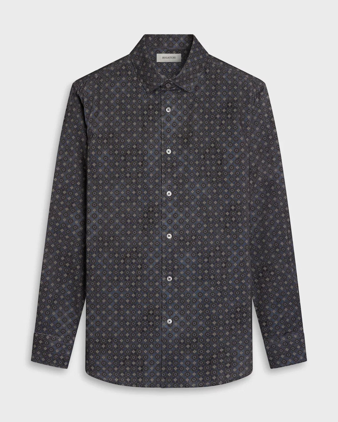 Alvin Micro Corduroy Medallion Shirt in Peacock-M-PEACOCK-BUGATCHI-Levy's Clothier