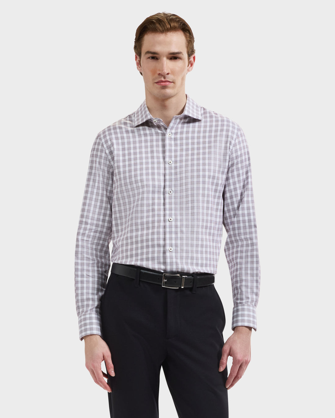 Axel Shepherd Check Shirt in Burgundy