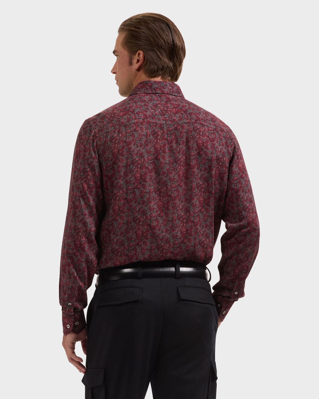 Julian Floral Shirt in Burgundy