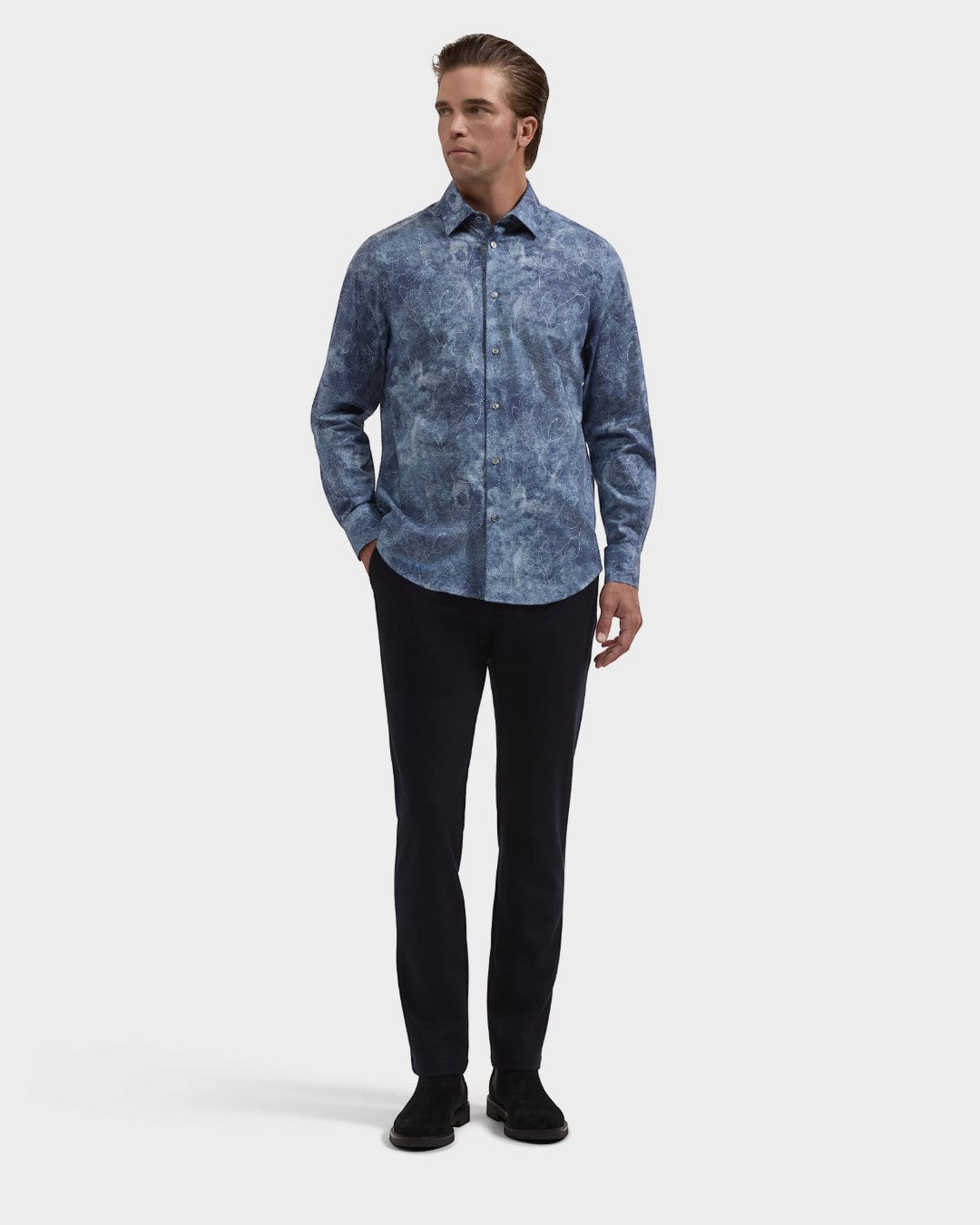Bugatchi Julian Abstract Shirt - Ice-S-ICE-BUGATCHI-Levy's Clothier