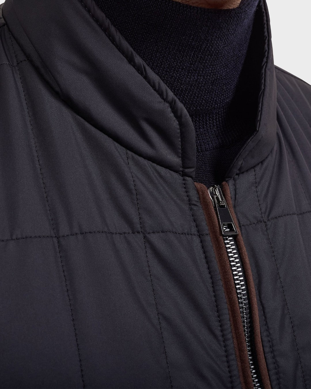 Quilted Nylon Vest in Navy-M-NAVY-BUGATCHI-Levy's Clothier